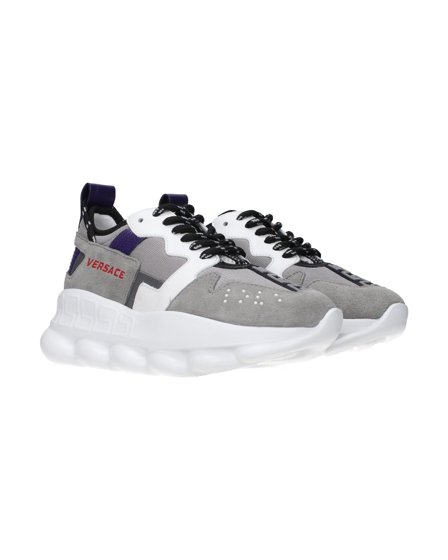 Versace Gray Leather Athletic Sneakers Glam Steals