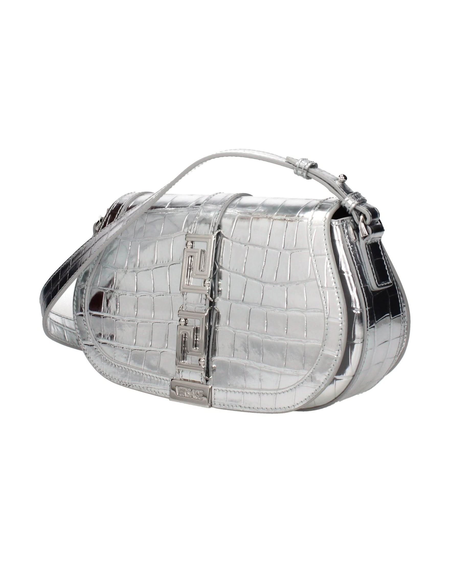 Versace Gray Leather Shoulder Bag Glam Steals