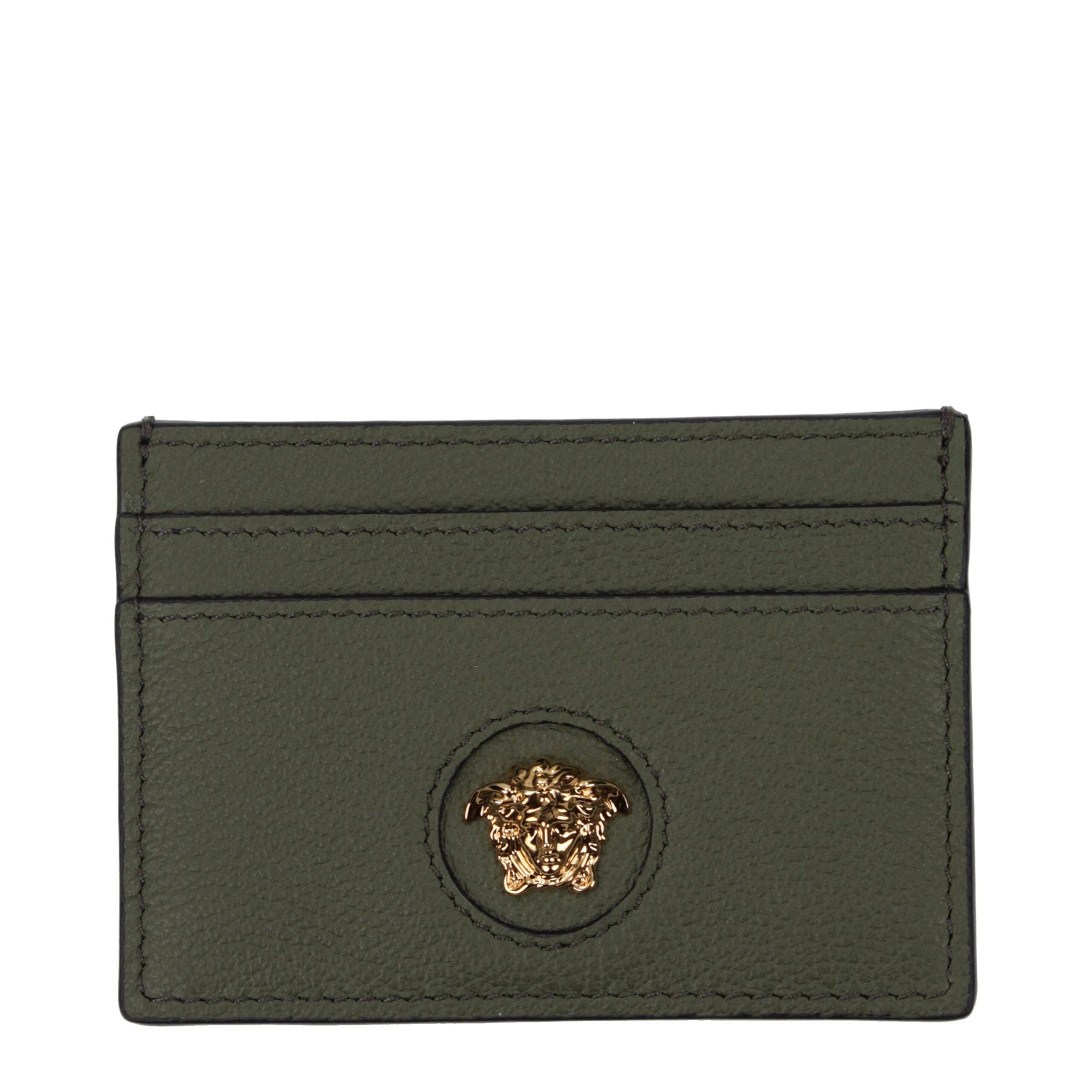 Versace Green Leather Cardholder Glam Steals