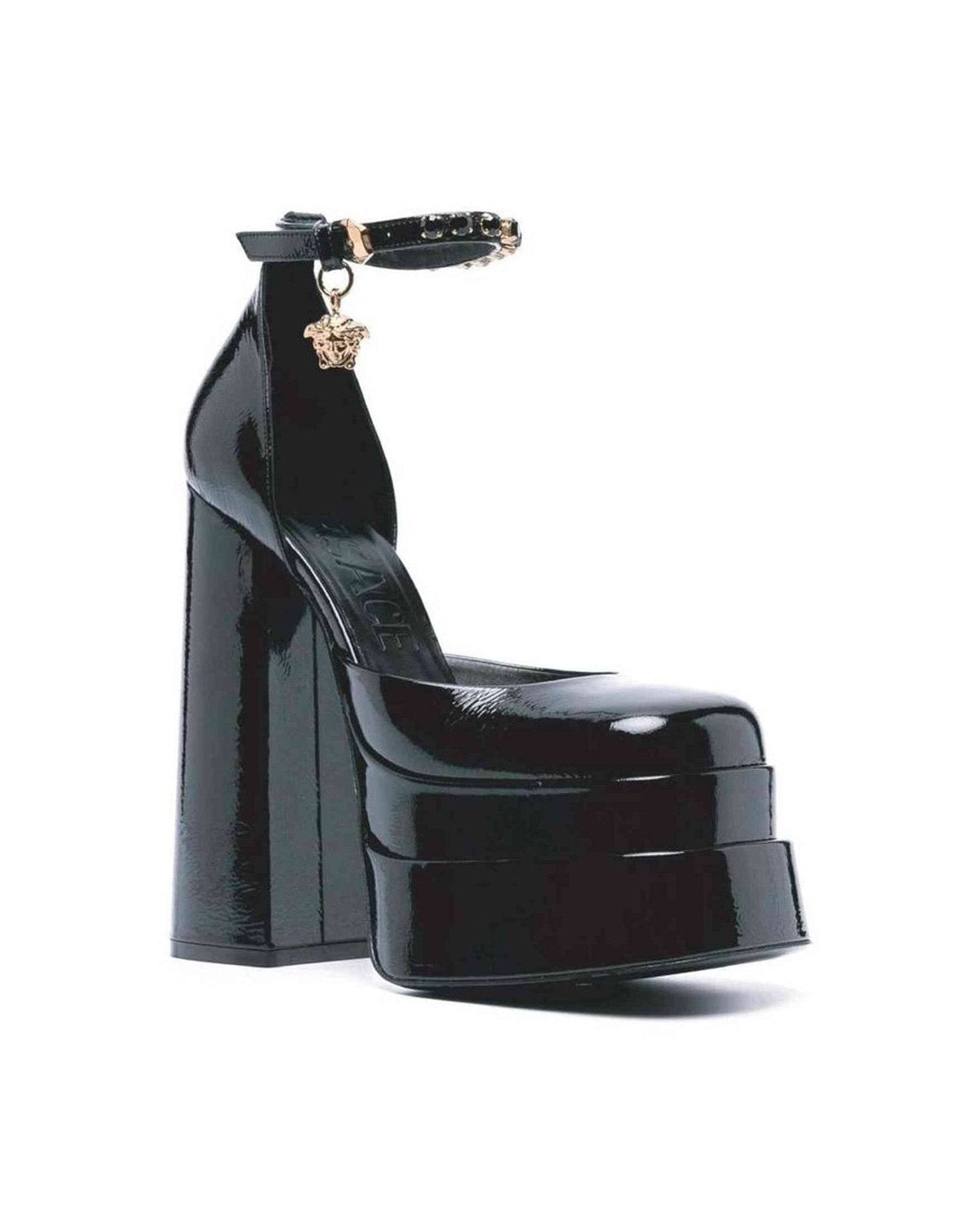 Versace Leather Platform Sandals Glam Steals