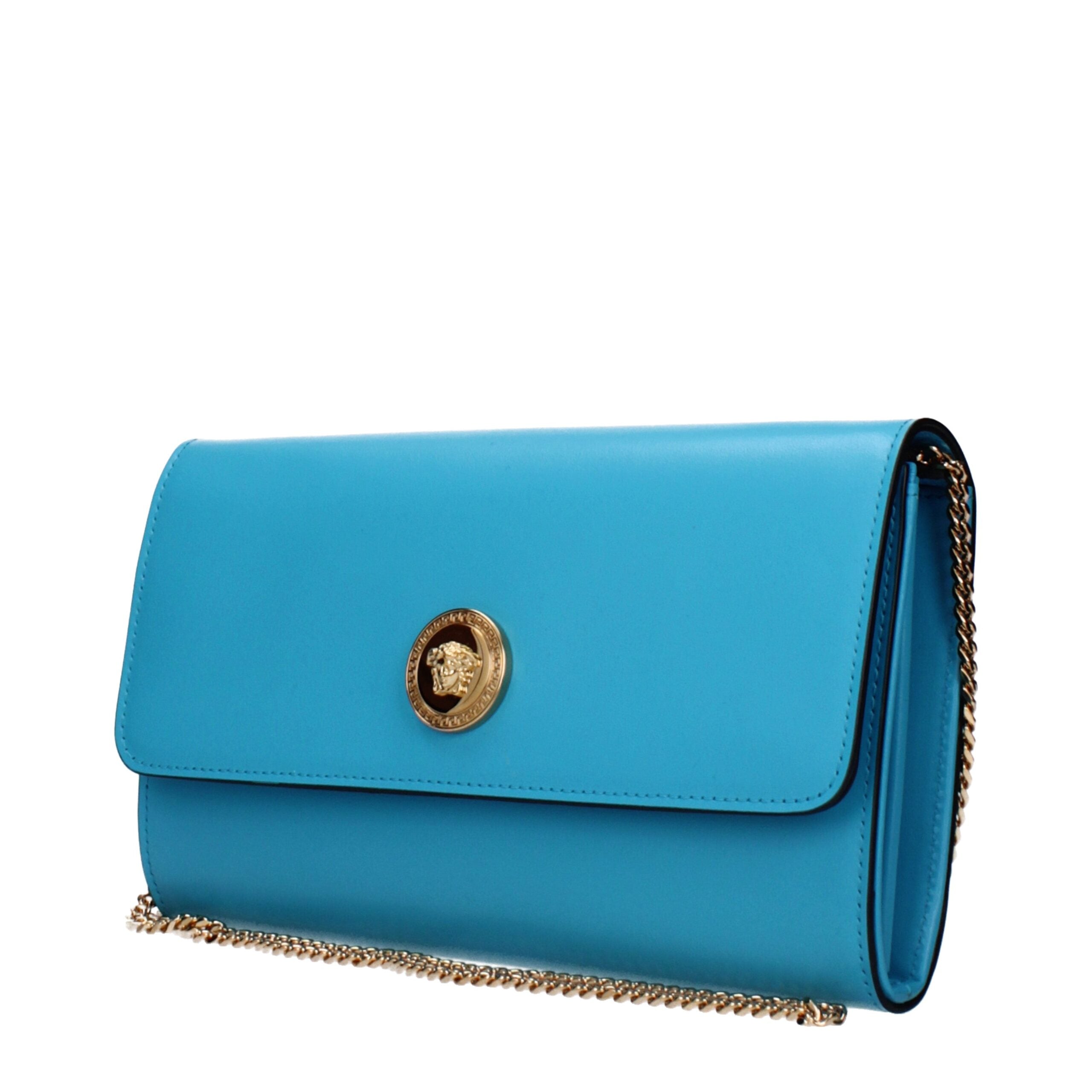 Versace Light Blue Leather Clutch Bags Glam Steals