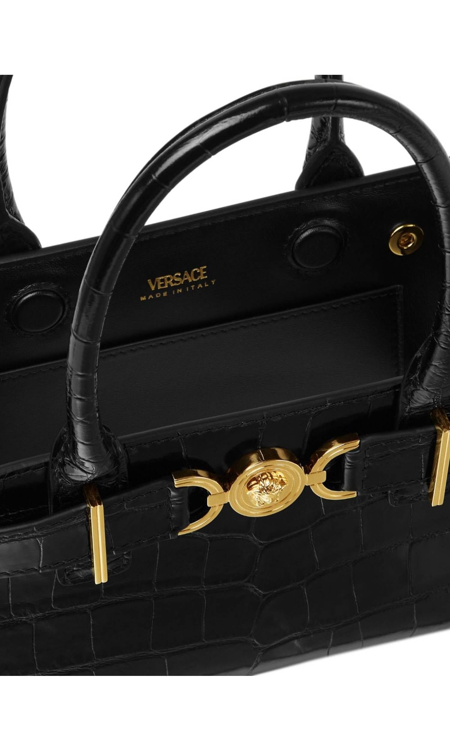 Versace Medusa 95 Croc Effect Tote Bag Glam Steals
