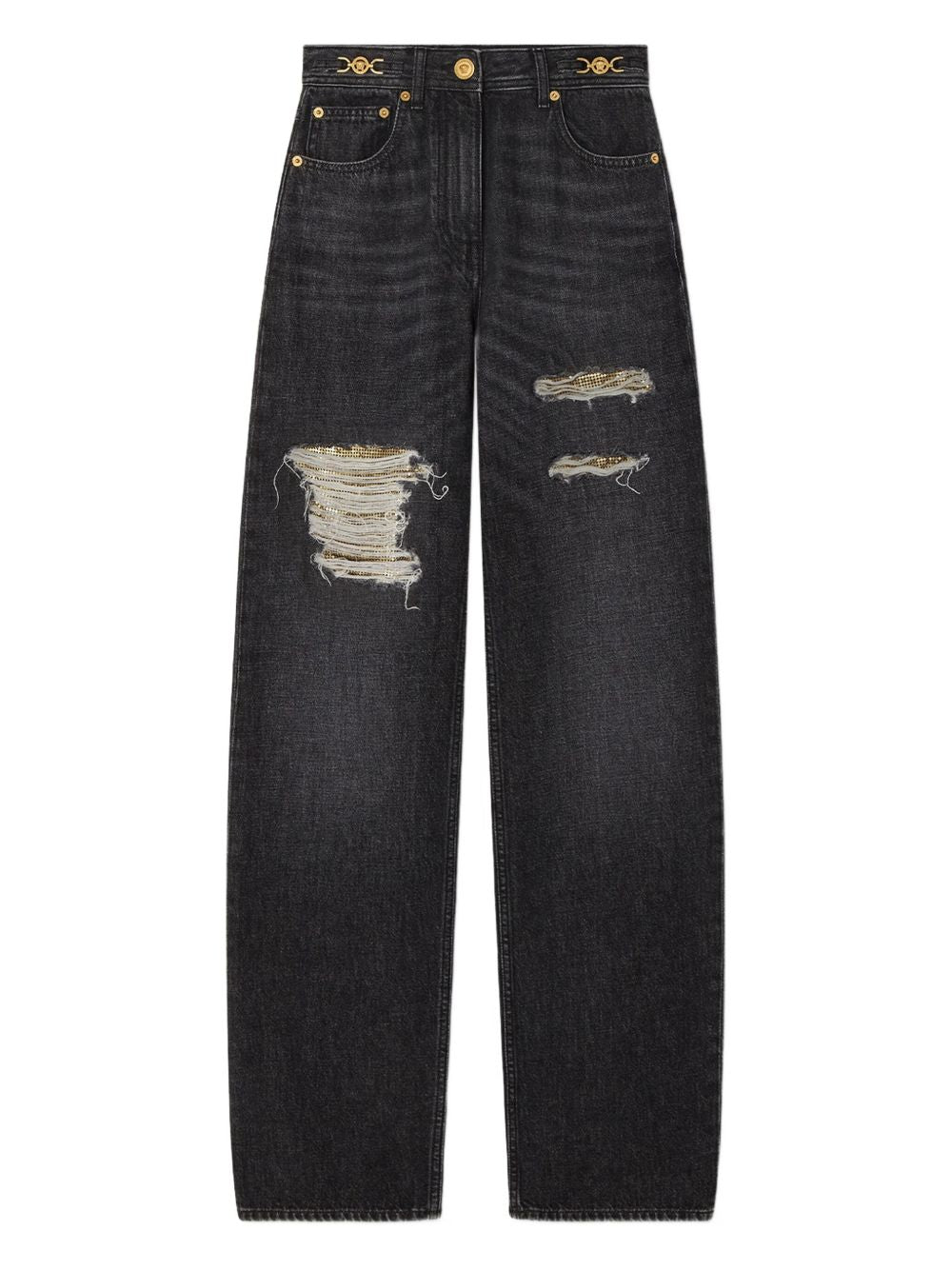 Versace Mesh Metal Regular Fit Jeans Glam Steals