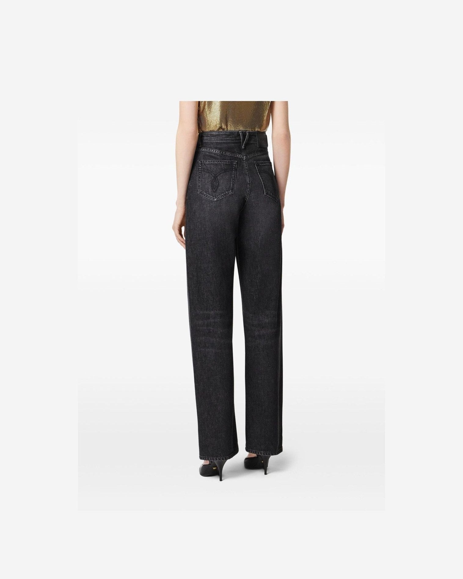 Versace Mesh Metal Regular Fit Jeans Glam Steals