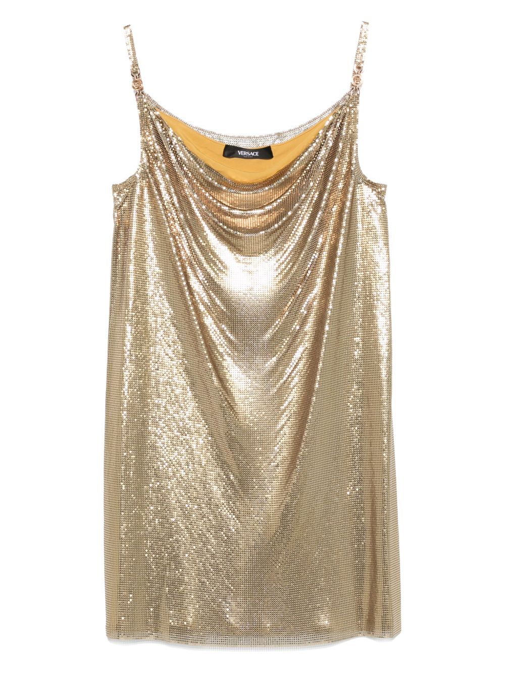Versace Metallic Mesh Mini Dress with Slip Glam Steals