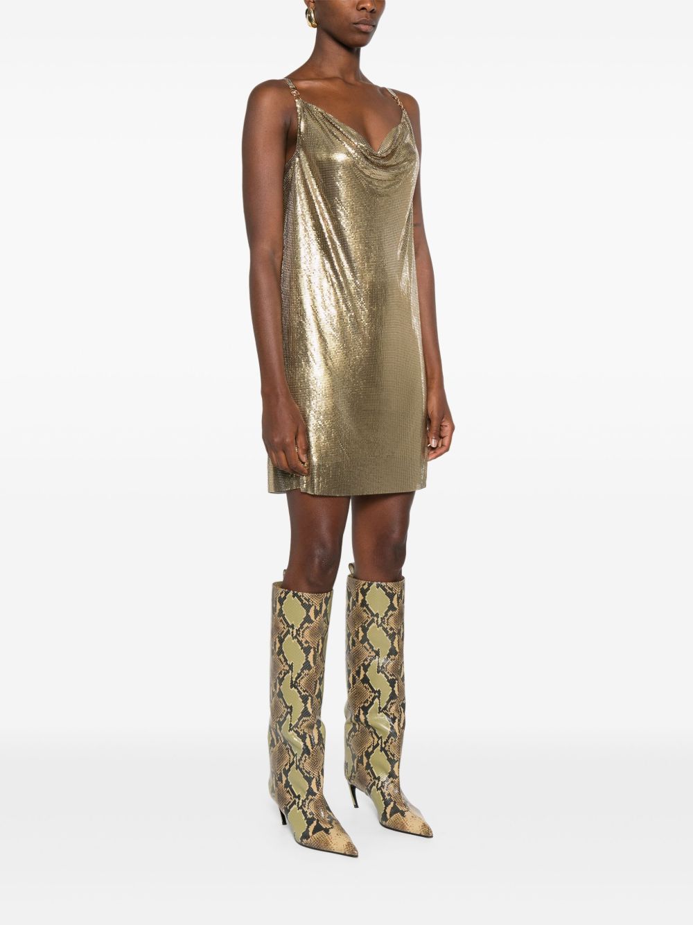 Versace Metallic Mesh Mini Dress with Slip Glam Steals