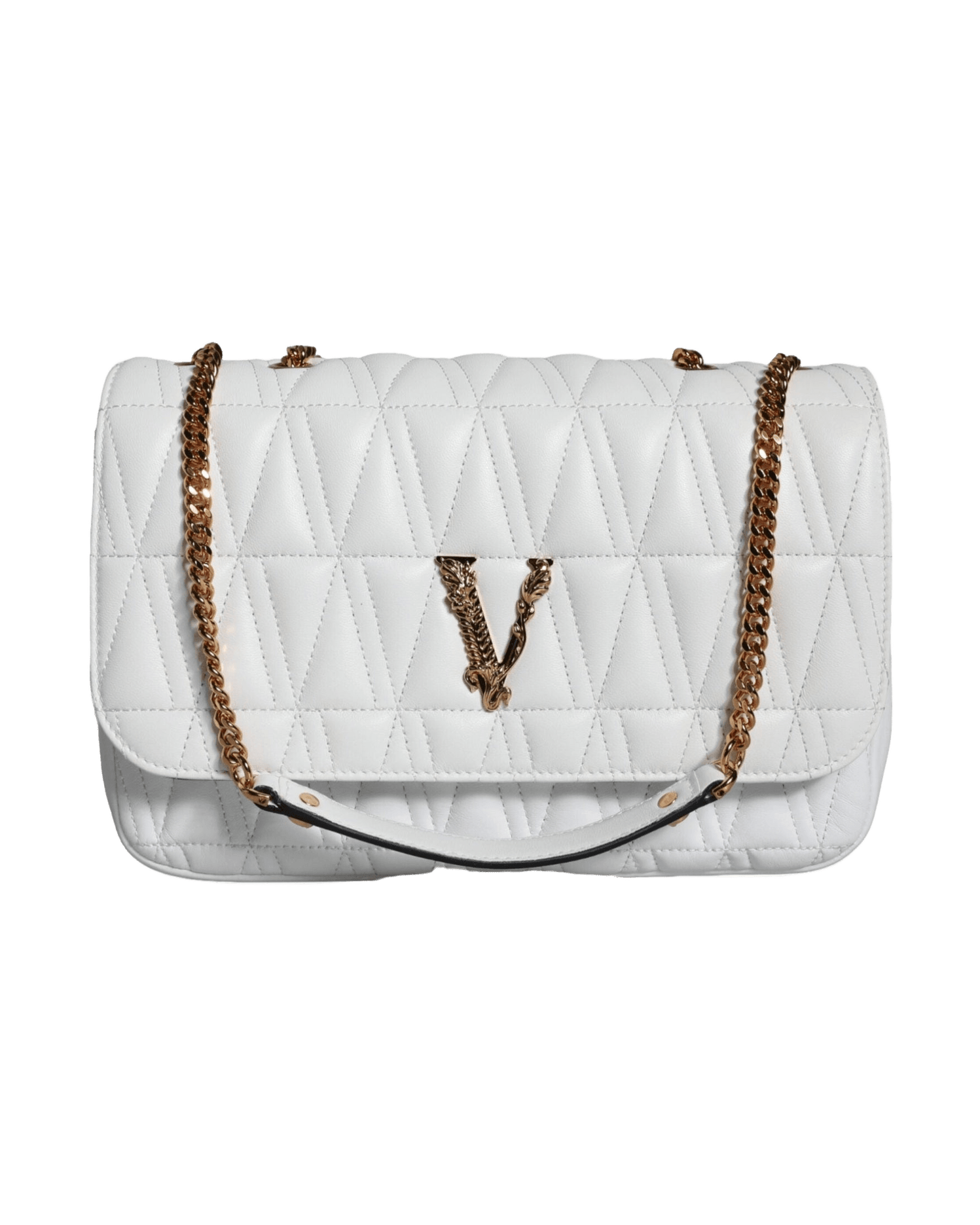 Versace Mini White Nappa Leather Crossbody Shoulder Bag Glam Steals