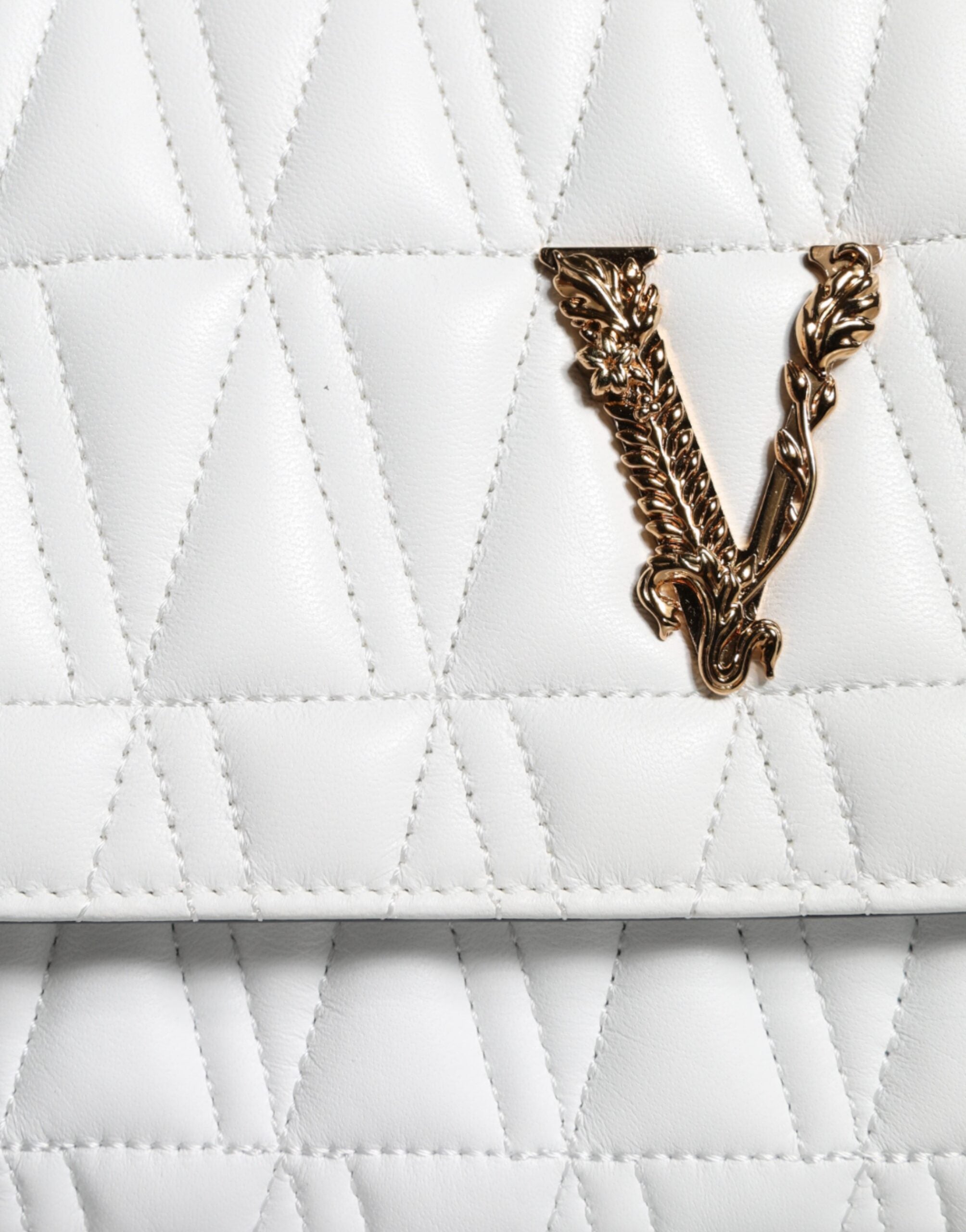 Versace Mini Nappa Leather Crossbody Shoulder White Bag Glam Steals