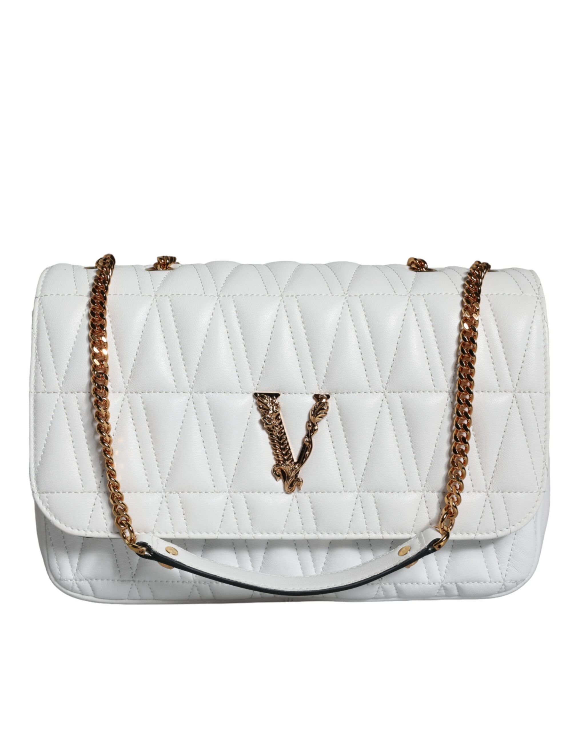 Versace Mini Nappa Leather Crossbody Shoulder White Bag Glam Steals