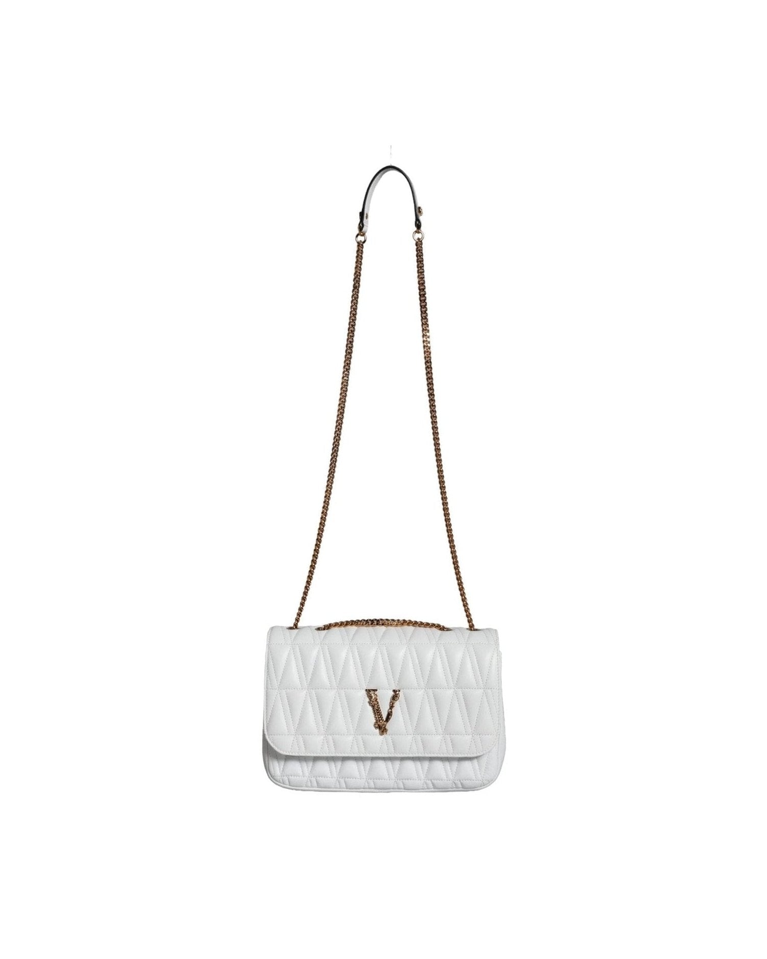Versace Mini Nappa Leather Crossbody Shoulder White Bag Glam Steals