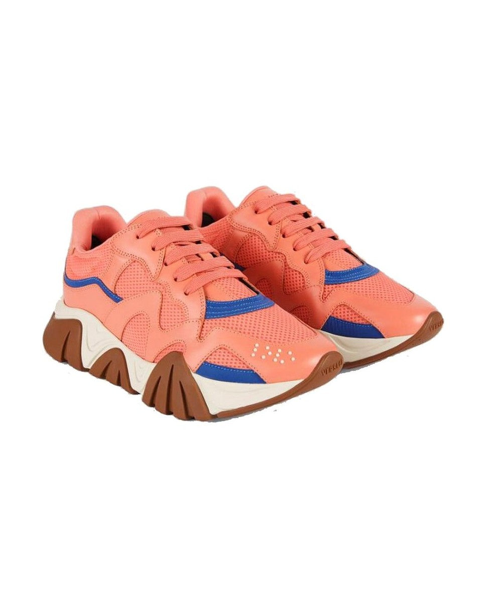 Versace Orange Leather Chunky Sneakers Glam Steals