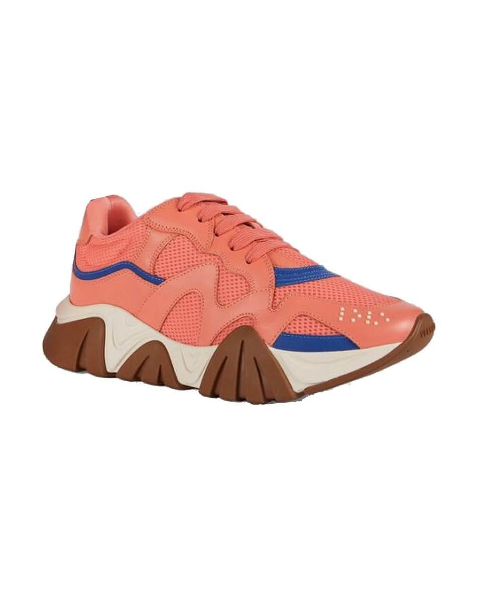 Versace Orange Leather Chunky Sneakers Sneakers