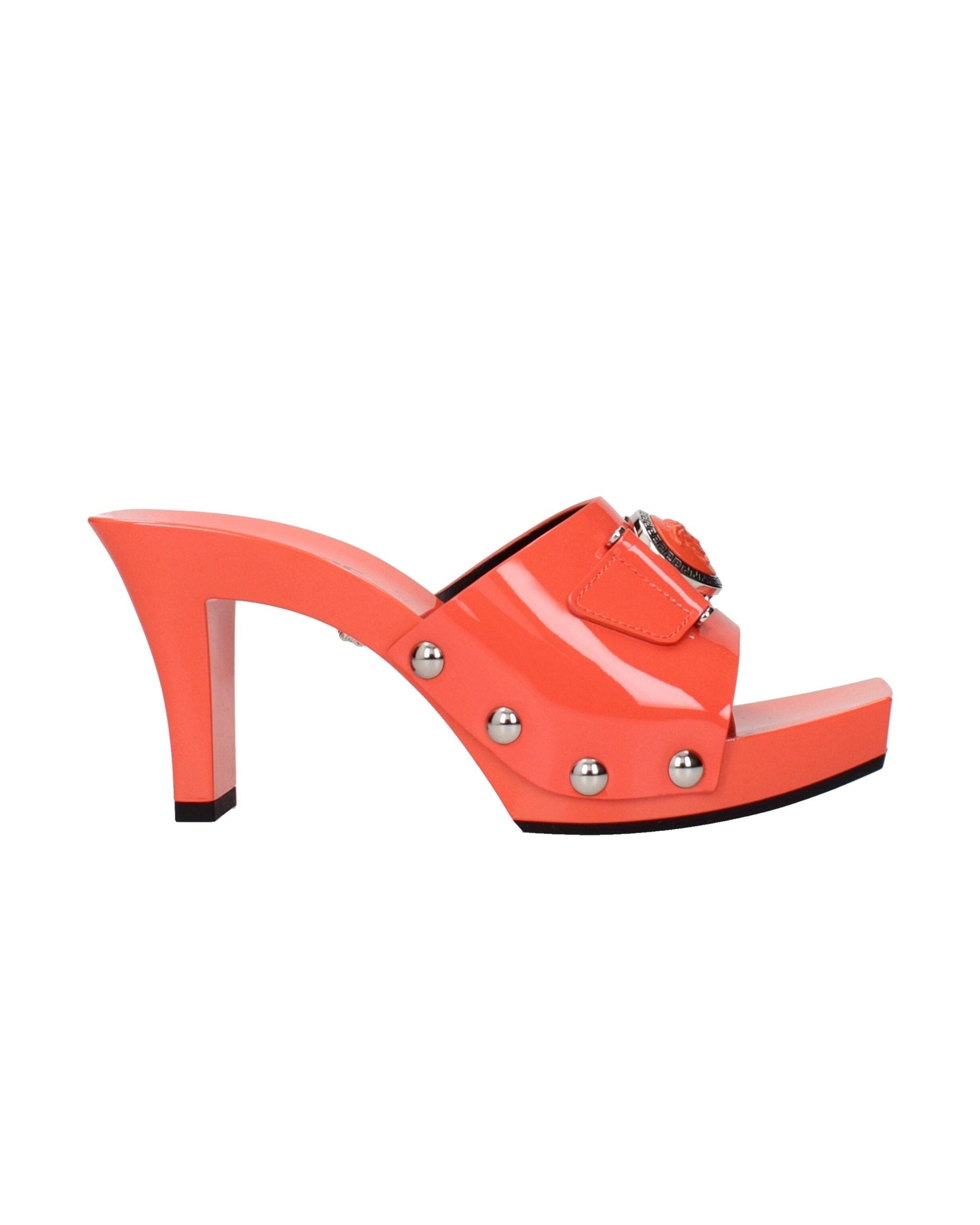 Versace Orange Leather Platforms Glam Steals