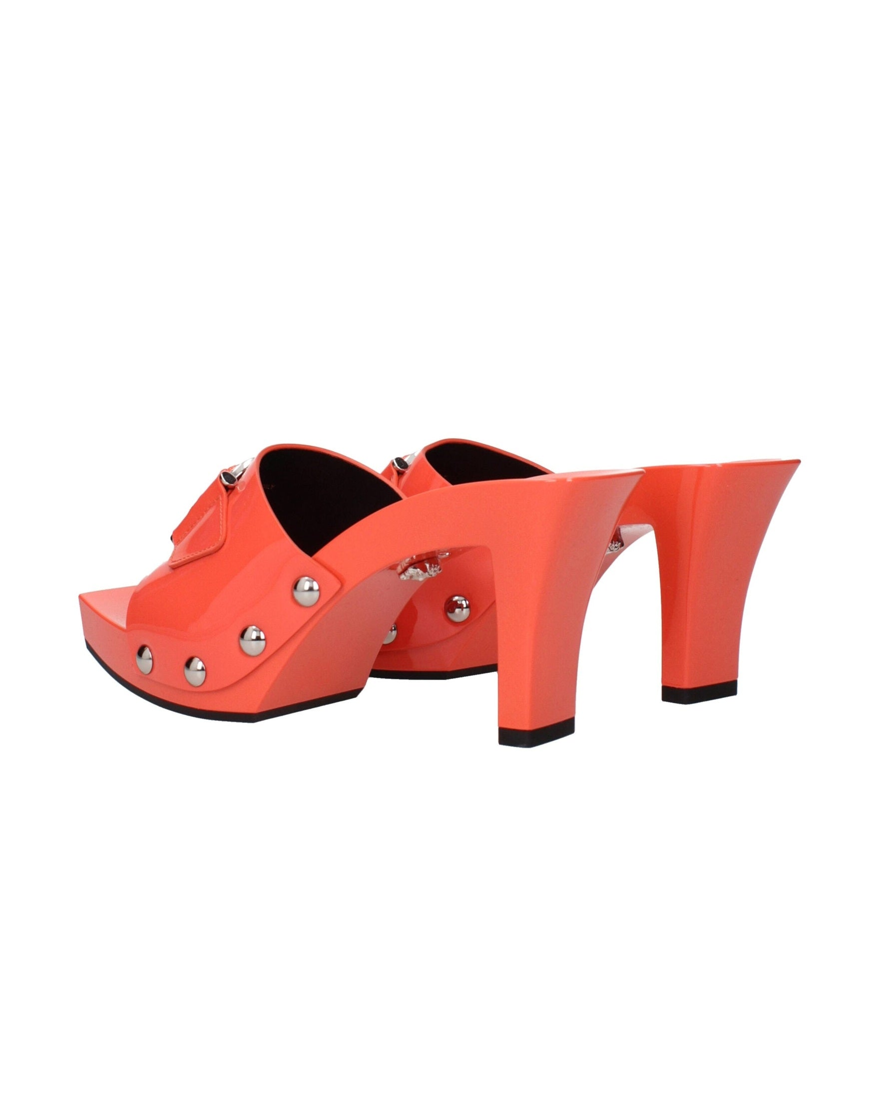 Versace Orange Leather Platforms Glam Steals
