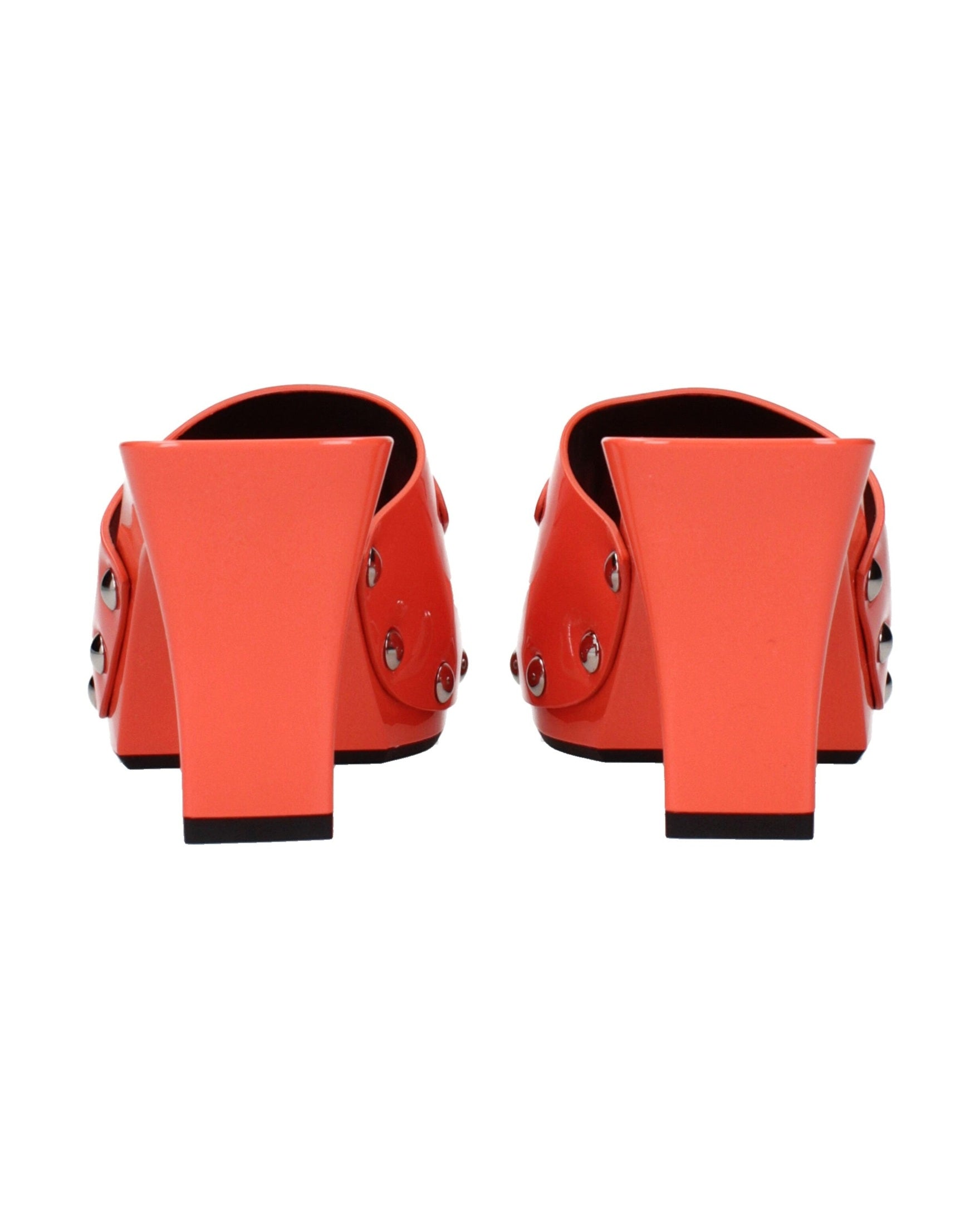 Versace Orange Leather Platforms Glam Steals