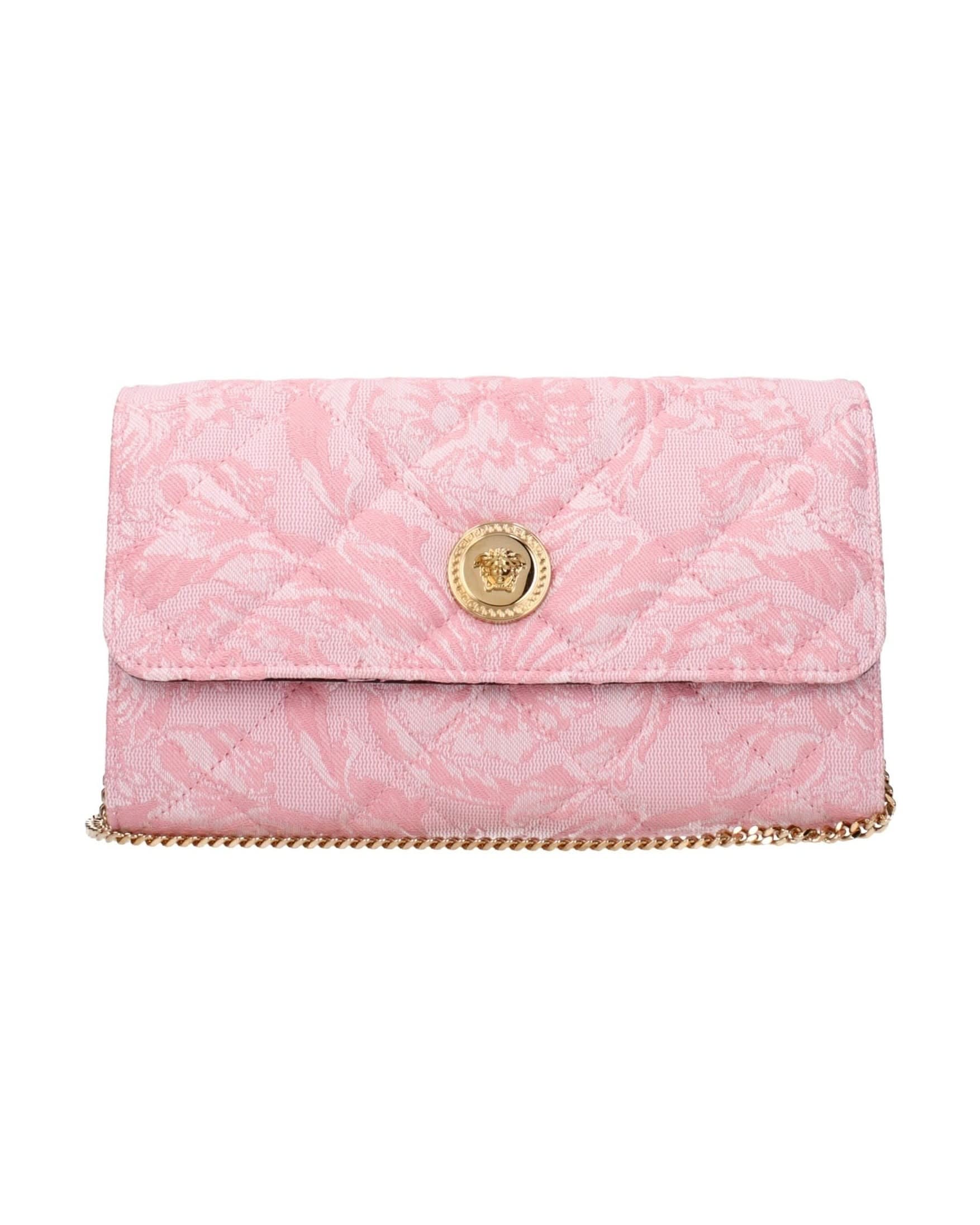 Versace Pink Fabric Clutch Bag Clutch Bags