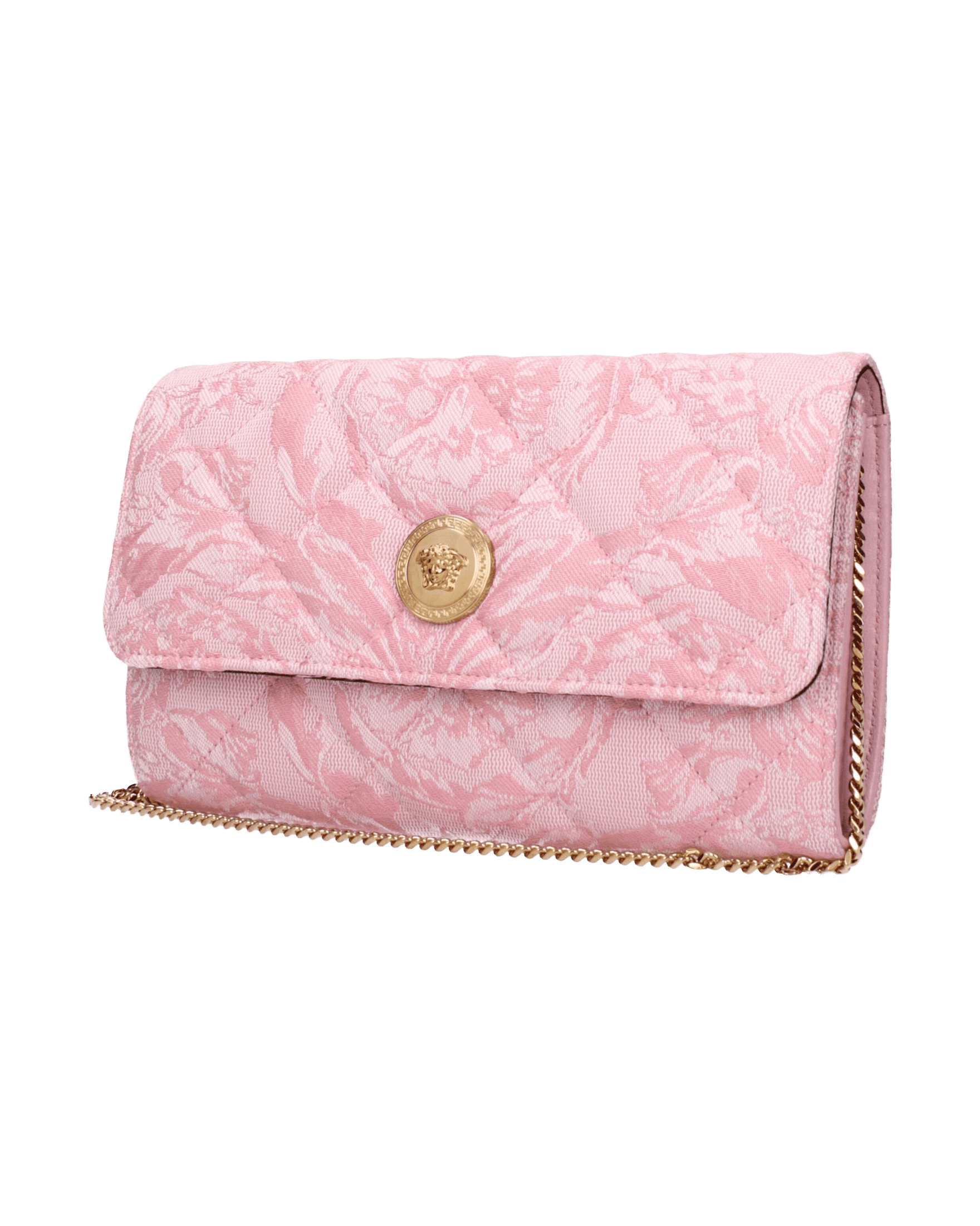 Versace Pink Fabric Clutch Bag Clutch Bags