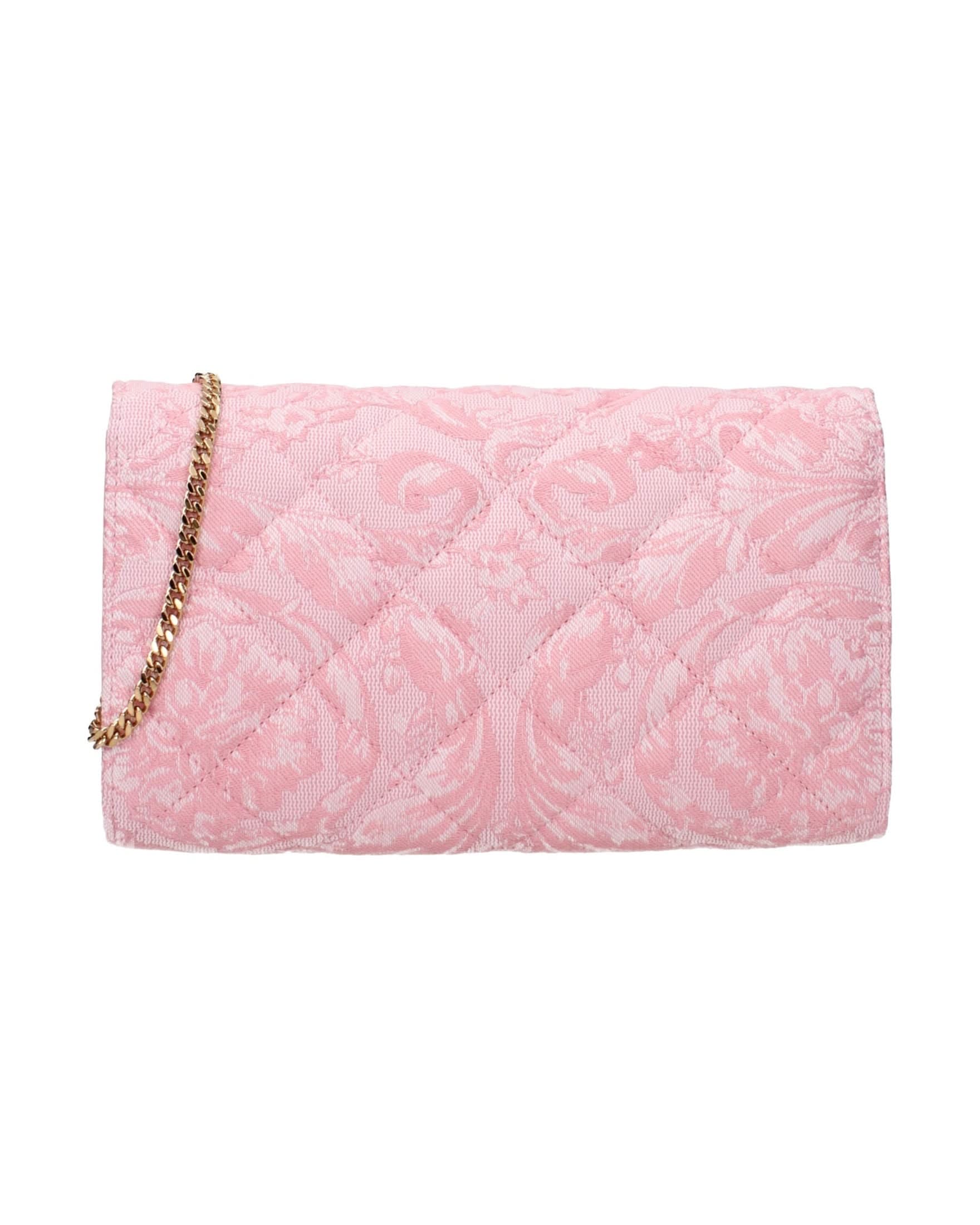 Versace Pink Fabric Clutch Bag Clutch Bags