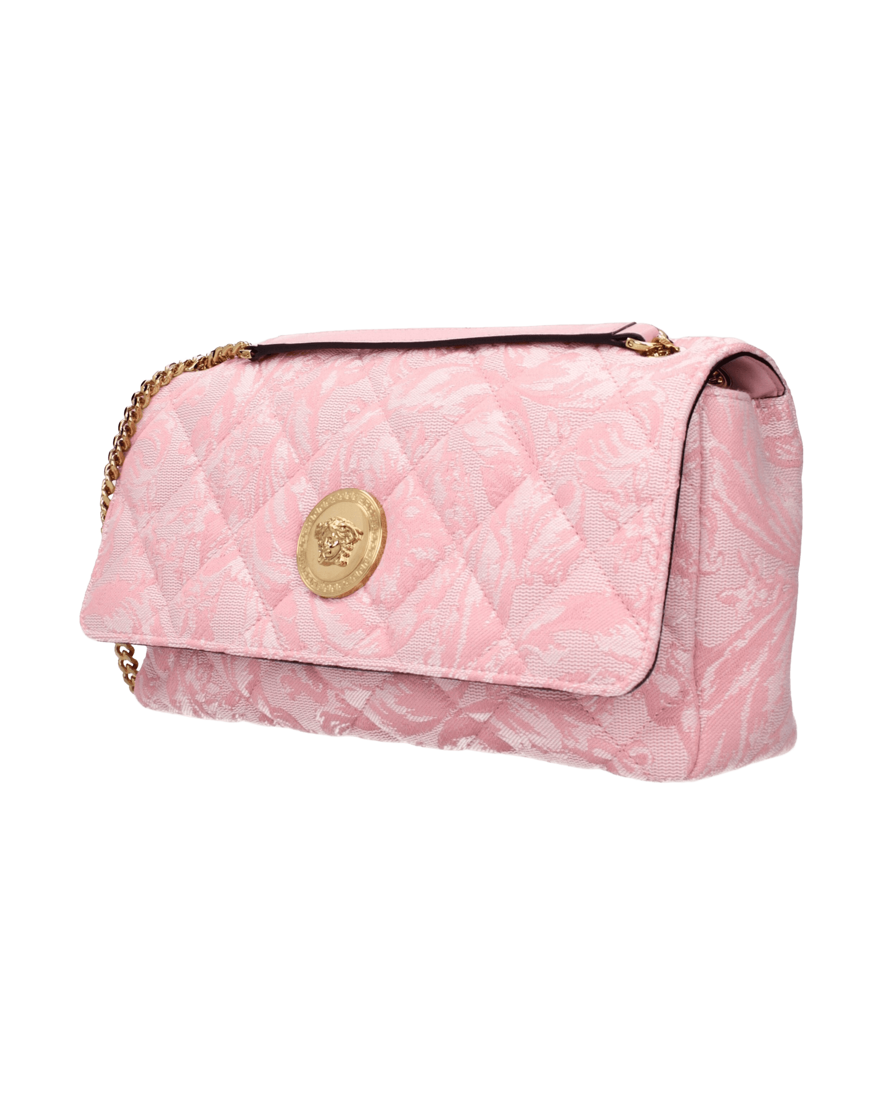 Versace Pink Fabric Shoulder Bag Shoulder Bags