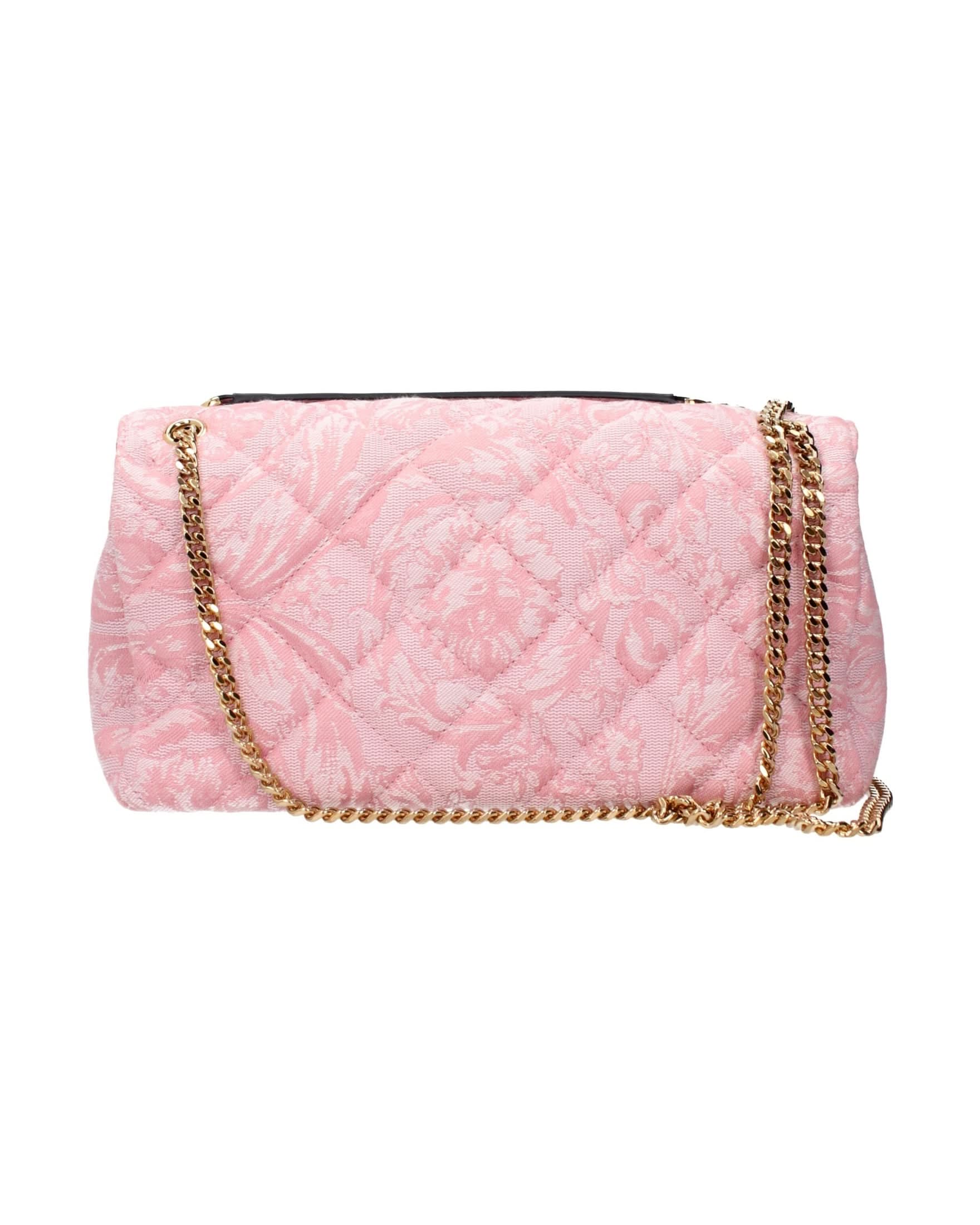 Versace Pink Fabric Shoulder Bag Shoulder Bags