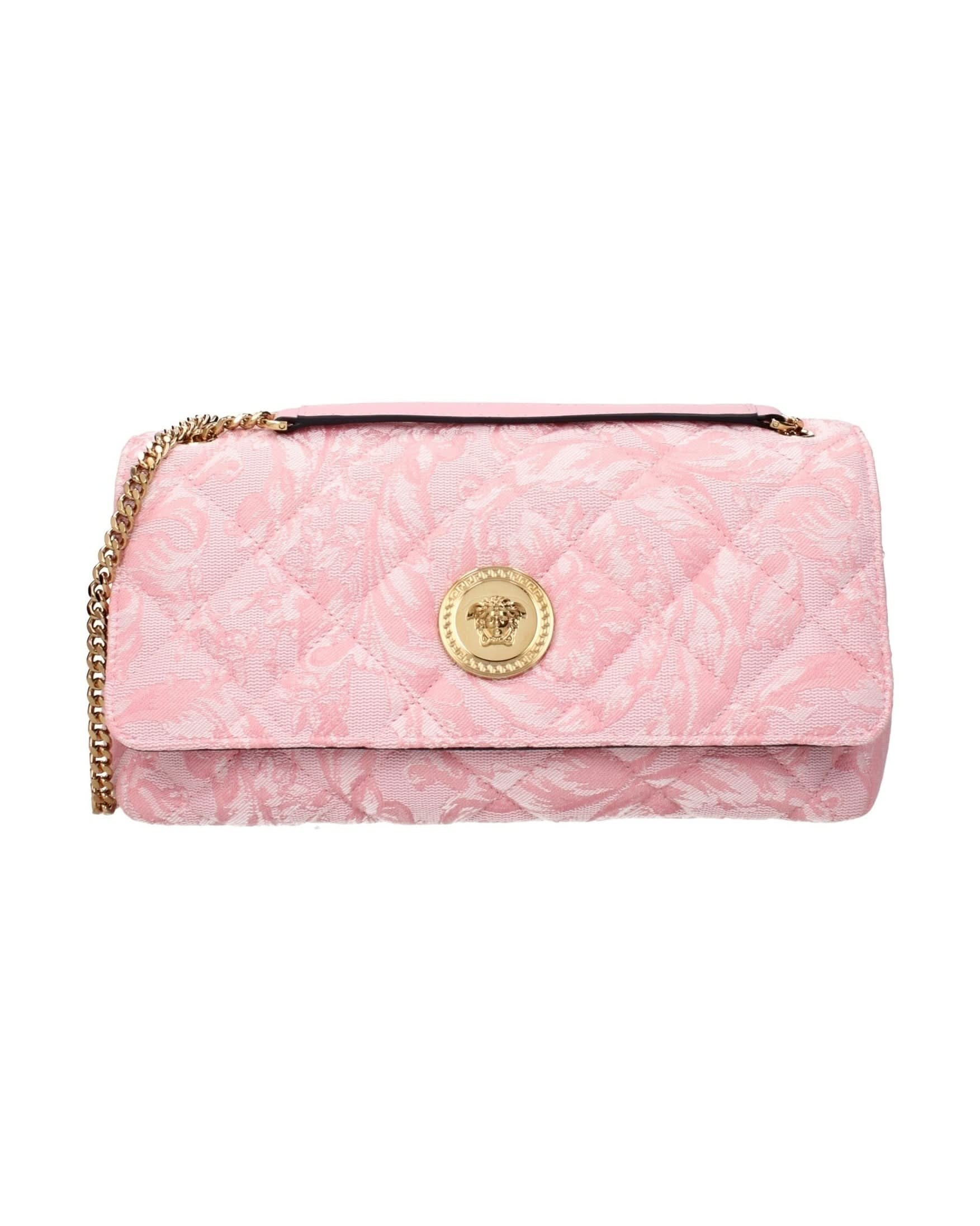 Versace Pink Fabric Shoulder Bag Shoulder Bags