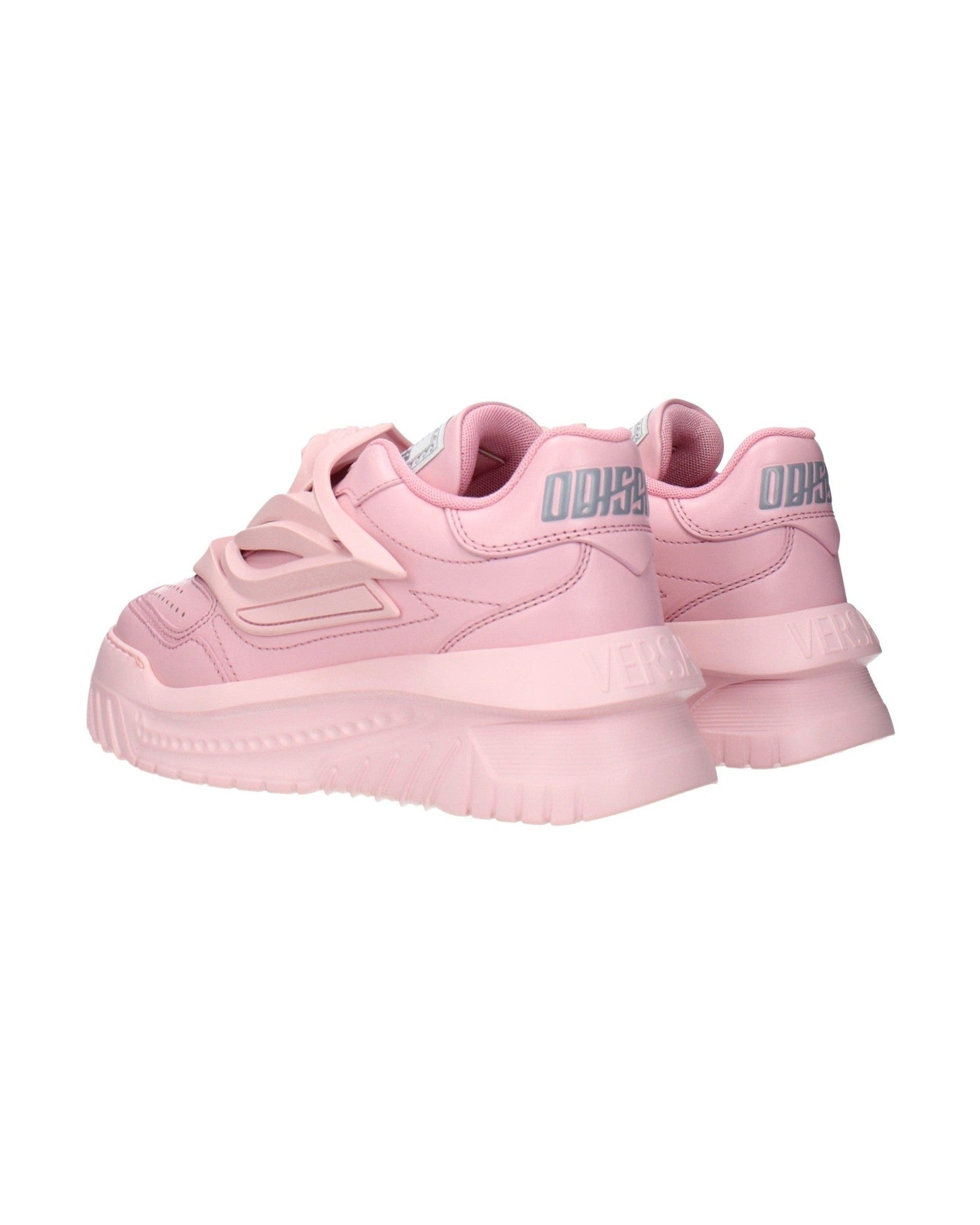 Versace Pink Leather Chunky Sneakers Glam Steals