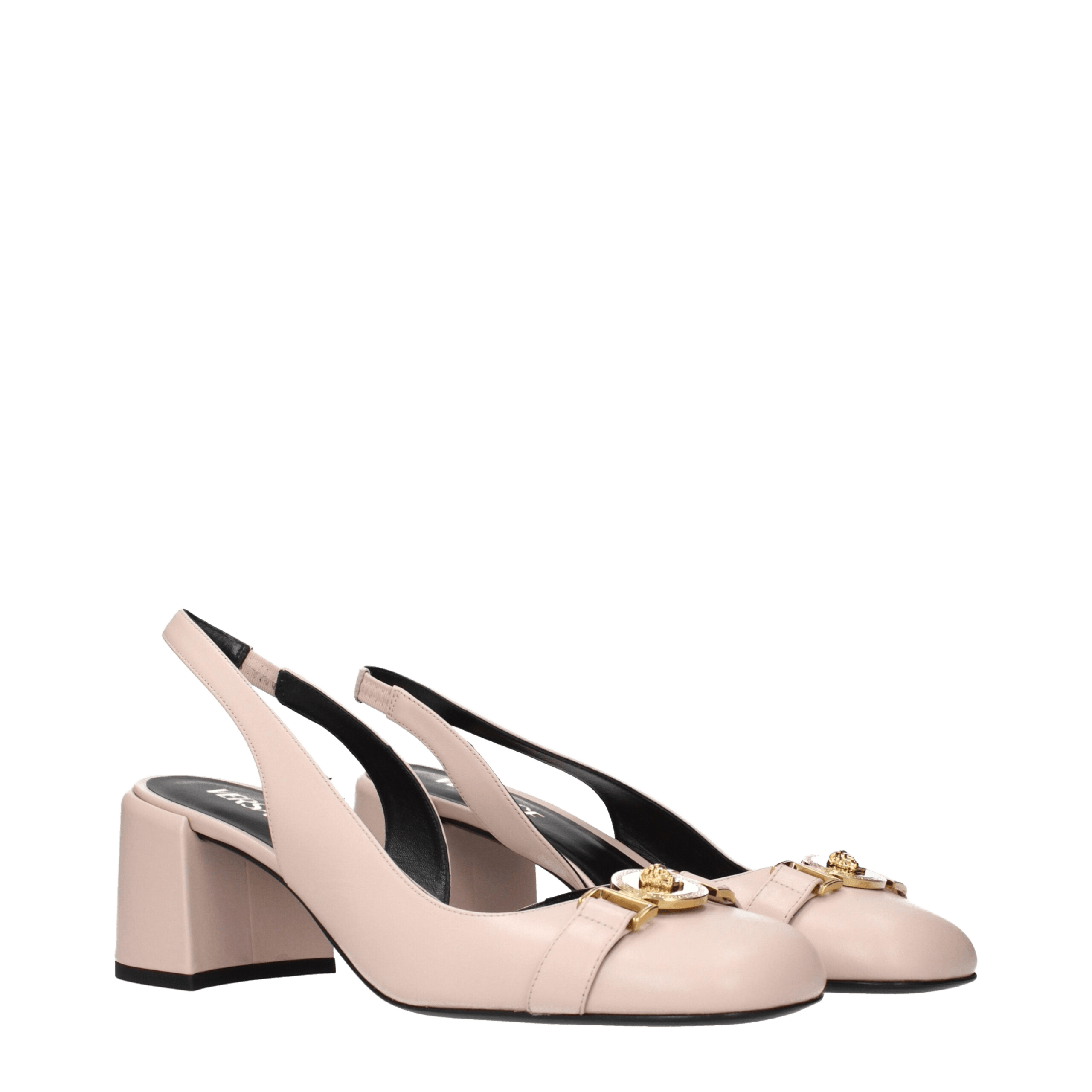 Versace Leather Pink Mid Heel Pumps Glam Steals