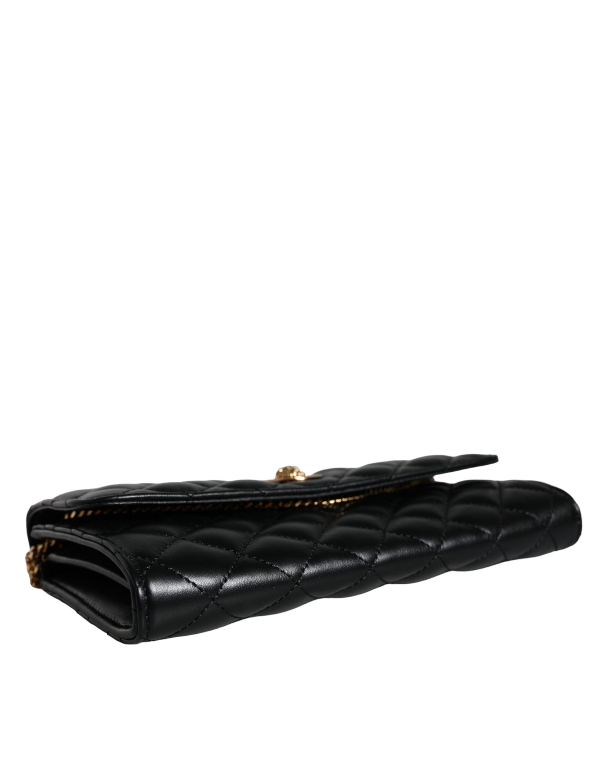 Versace Quilted Nappa Leather Crossbody Shoulder Black Bag Glam Steals