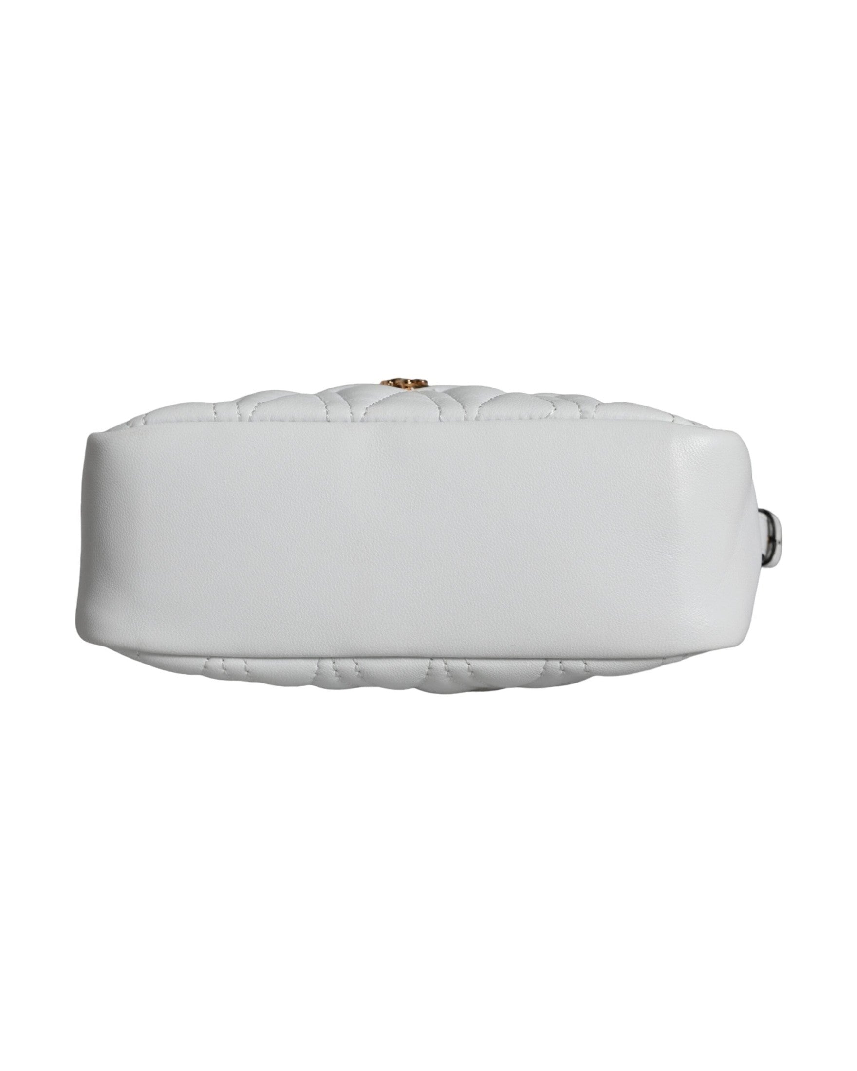 Versace Quilted Nappa Leather Crossbody Shoulder White Bag Glam Steals