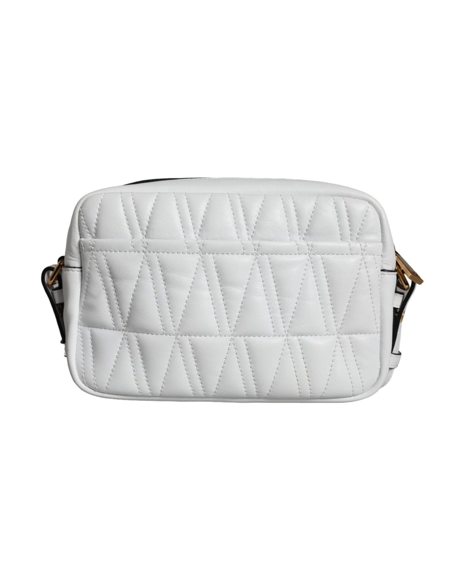 Versace Quilted Nappa Leather Crossbody Shoulder White Bag Glam Steals