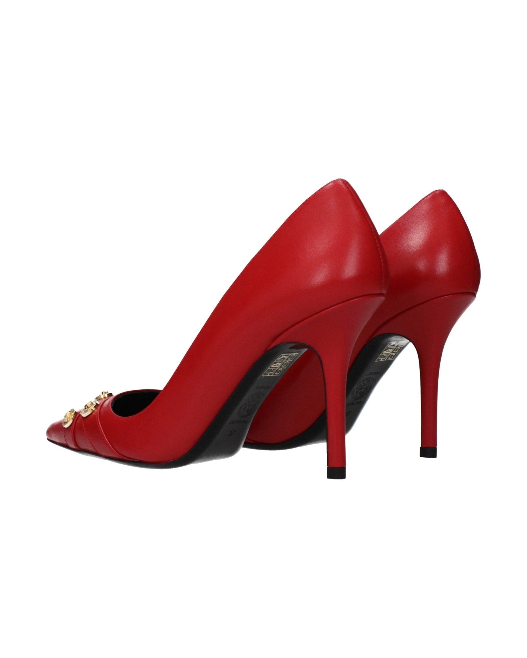 Versace Red Leather High Heel Pumps Glam Steals