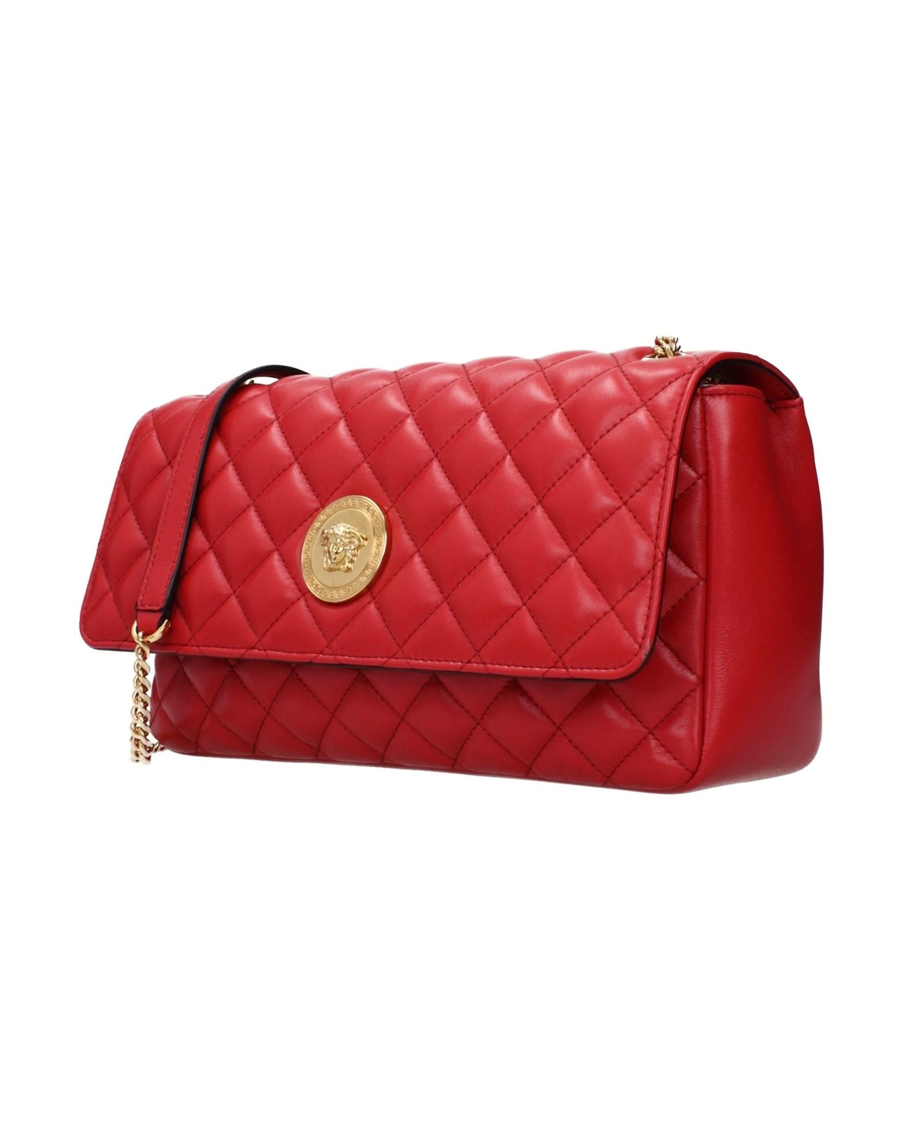 Versace Red Leather Shoulder Bag