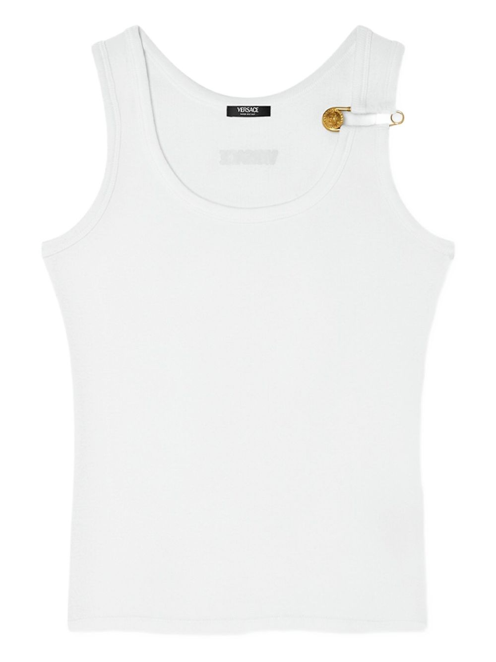 Versace Safety Pin Ribbed Tank Top Glam Steals