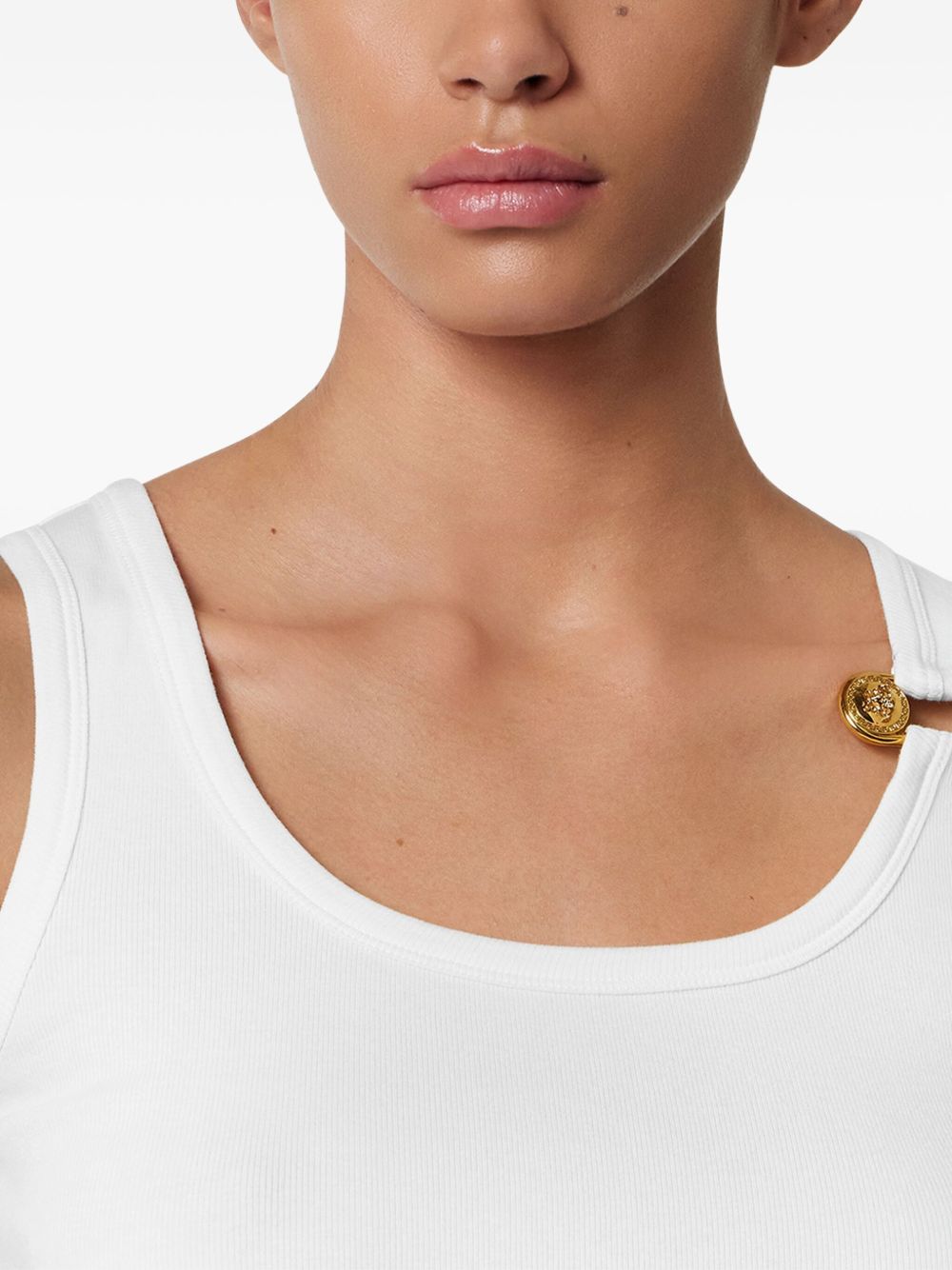 Versace Safety Pin Ribbed Tank Top Glam Steals