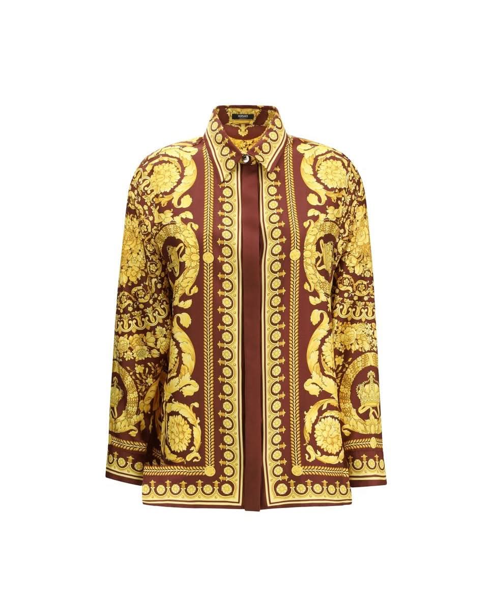 Versace Silk Bordeaux Pattern Shirt Shirts