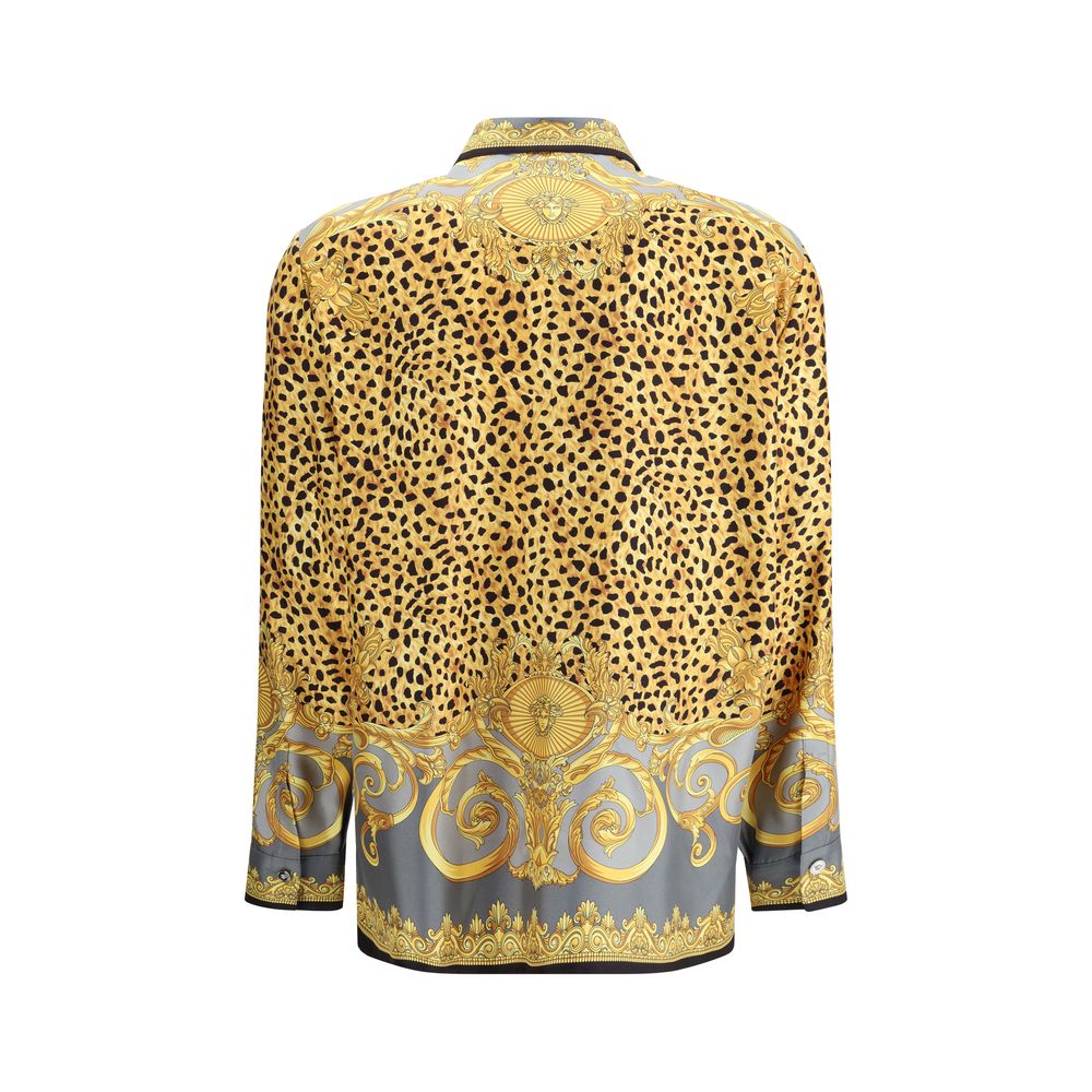 Versace Silk Cheetah Foulard Shirt Glam Steals