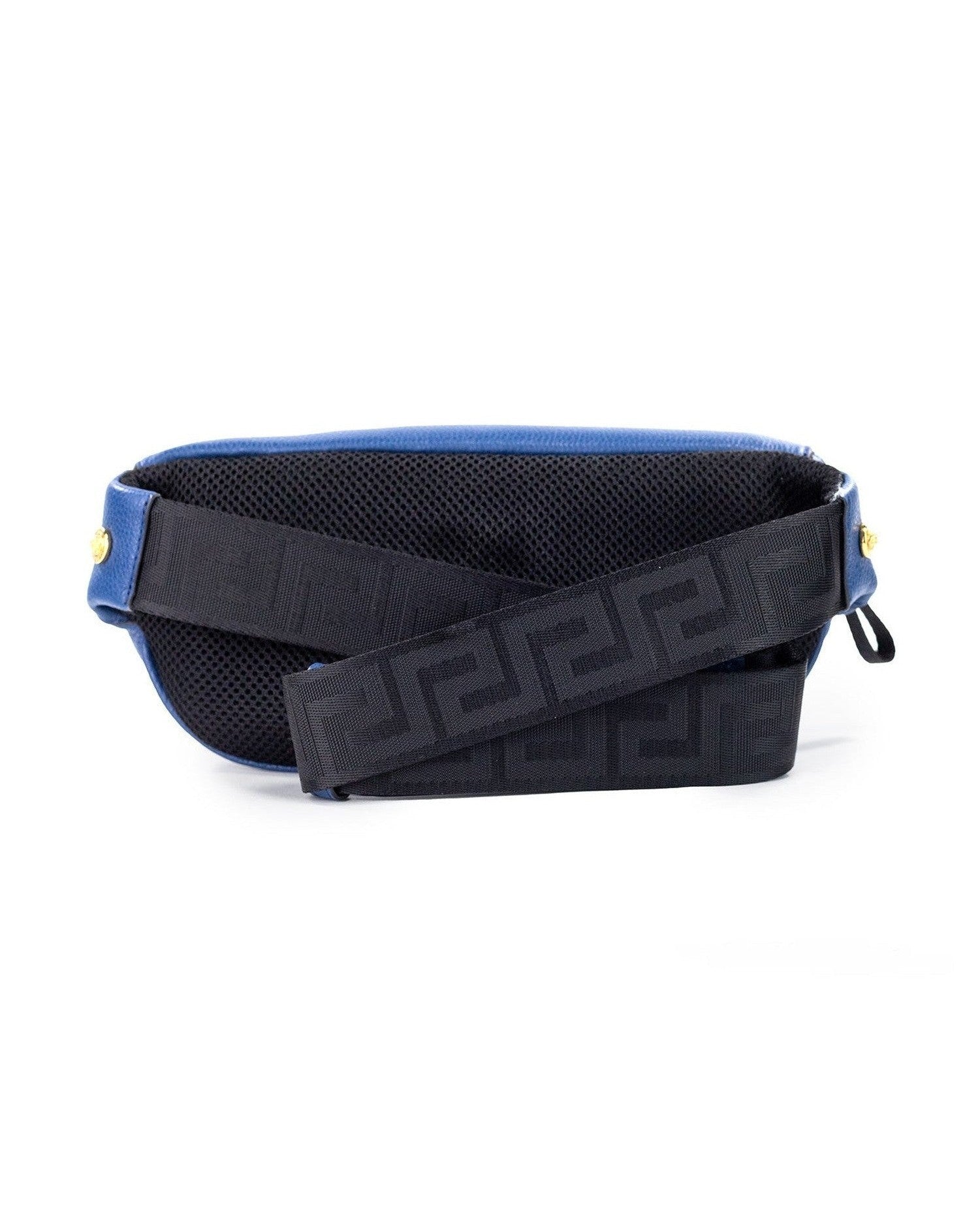 Versace Small Calf Leather Medusa Pendant Fanny Waist Pack Belt Navy Bag Glam Steals