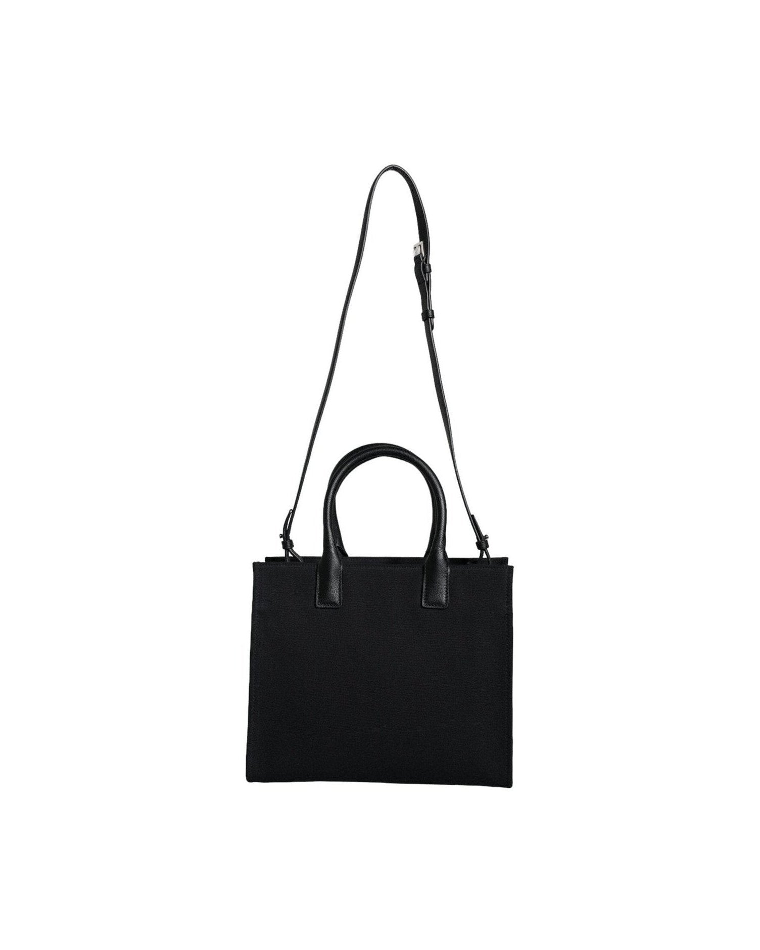 Versace Top Handle Canvas Leather Logo Crossbody Tote Black Bag Glam Steals