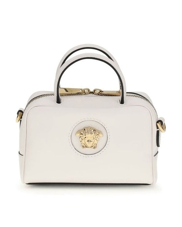 Versace White Calf Leather Bos Taurus Handbag Glam Steals