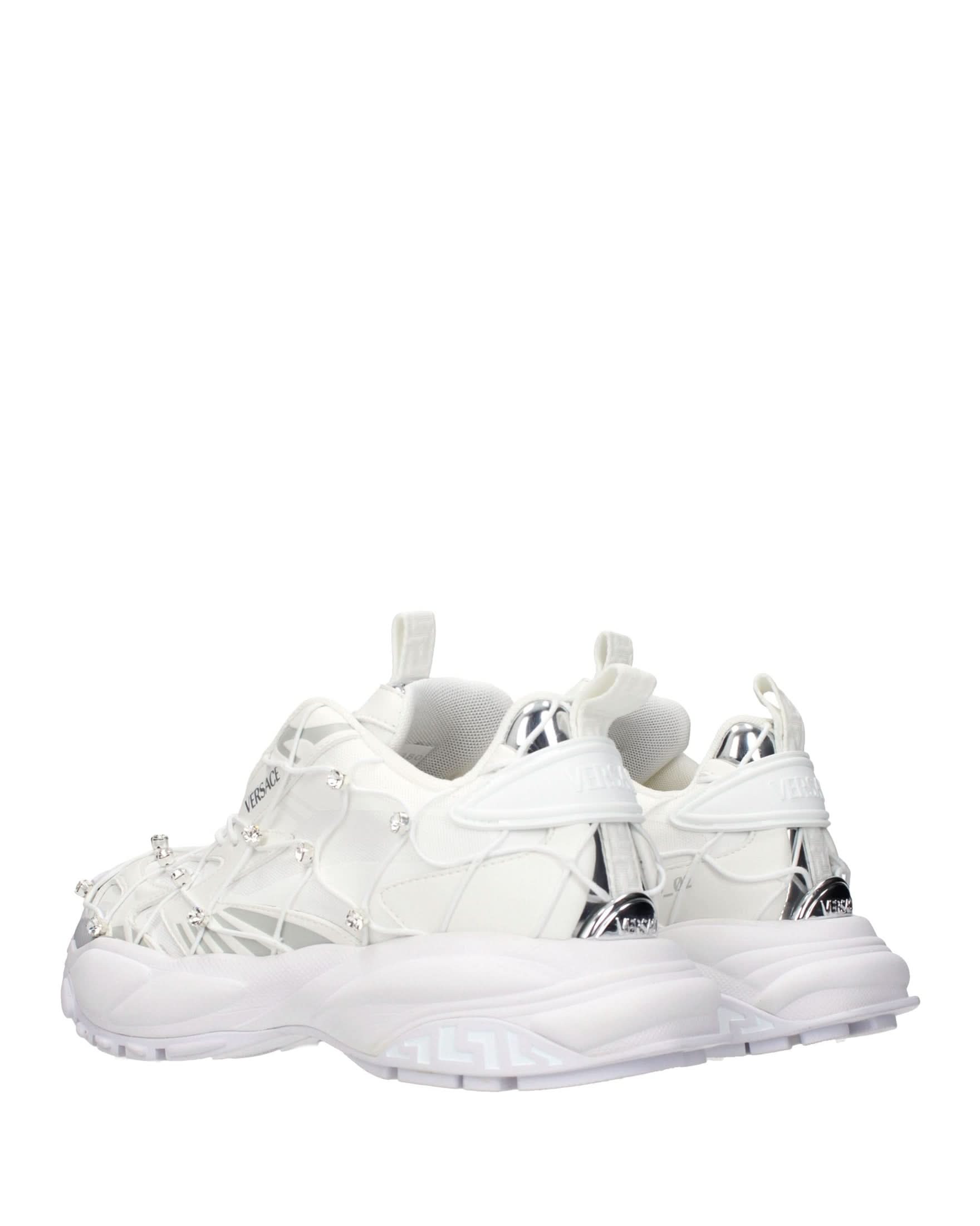 Versace White Fabric Sneakers Glam Steals