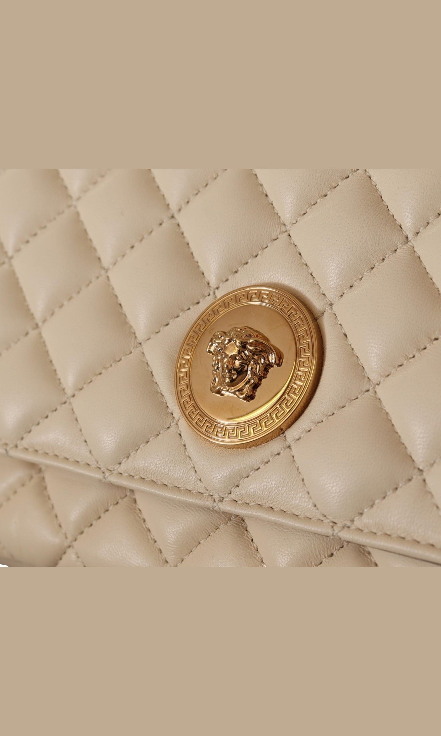Versace White Leather Elegant Nappa Shoulder Bag Glam Steals