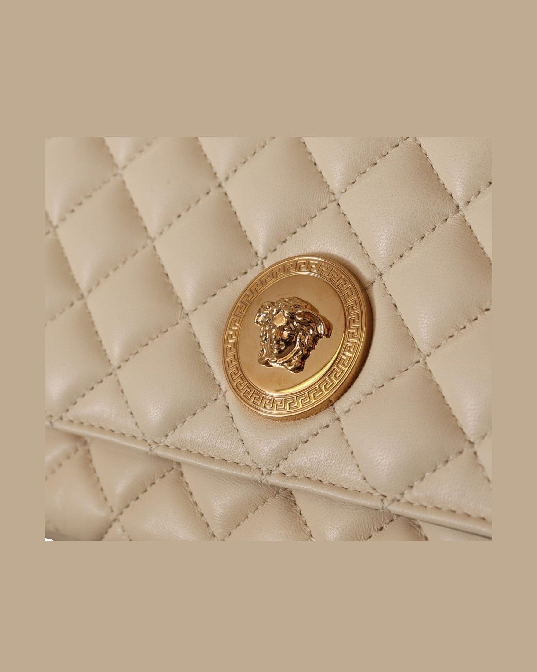 Versace White Leather Elegant Nappa Shoulder Bag Glam Steals