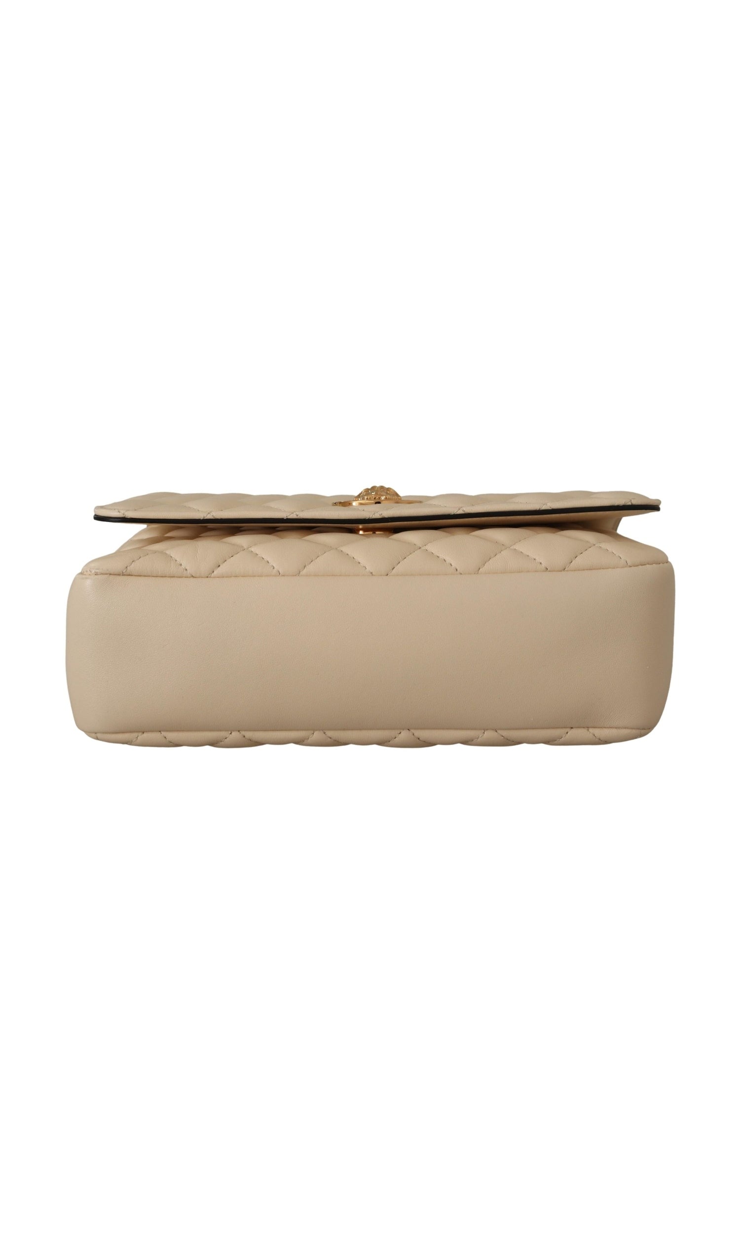 Versace White Leather Elegant Nappa Shoulder Bag Glam Steals