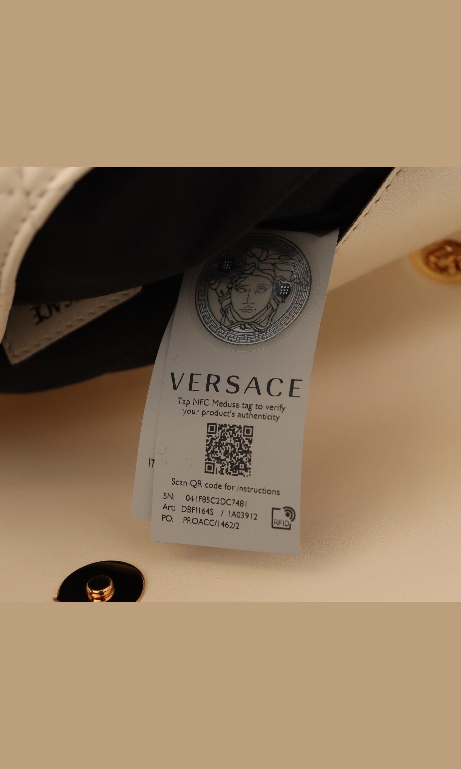 Versace White Leather Elegant Nappa Shoulder Bag Glam Steals