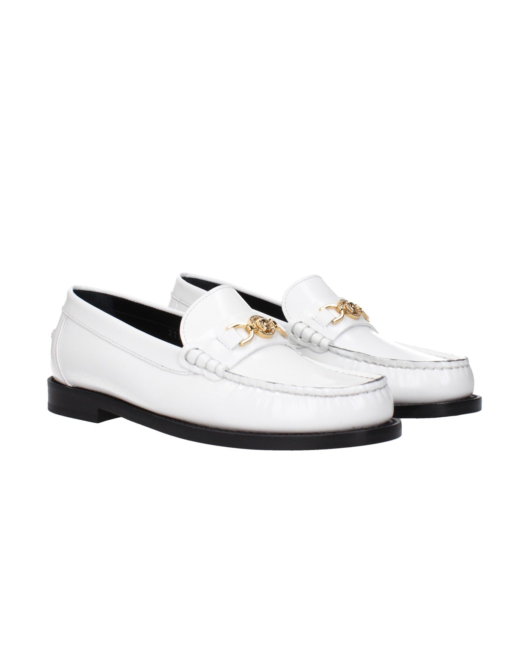 Versace White Leather Slip On Loafers Glam Steals