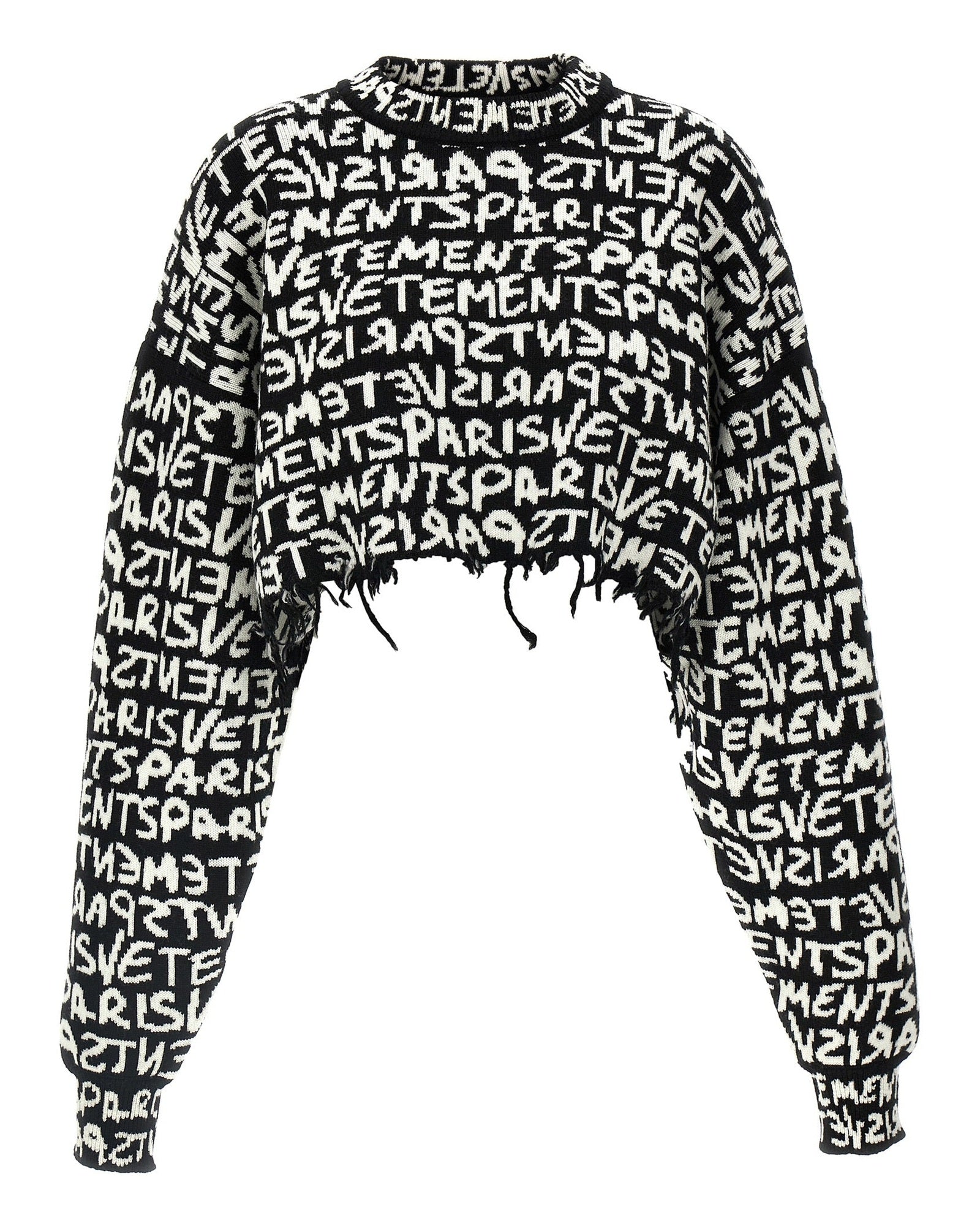 Vetements Paris Monogram Cropped Sweater Glam Steals