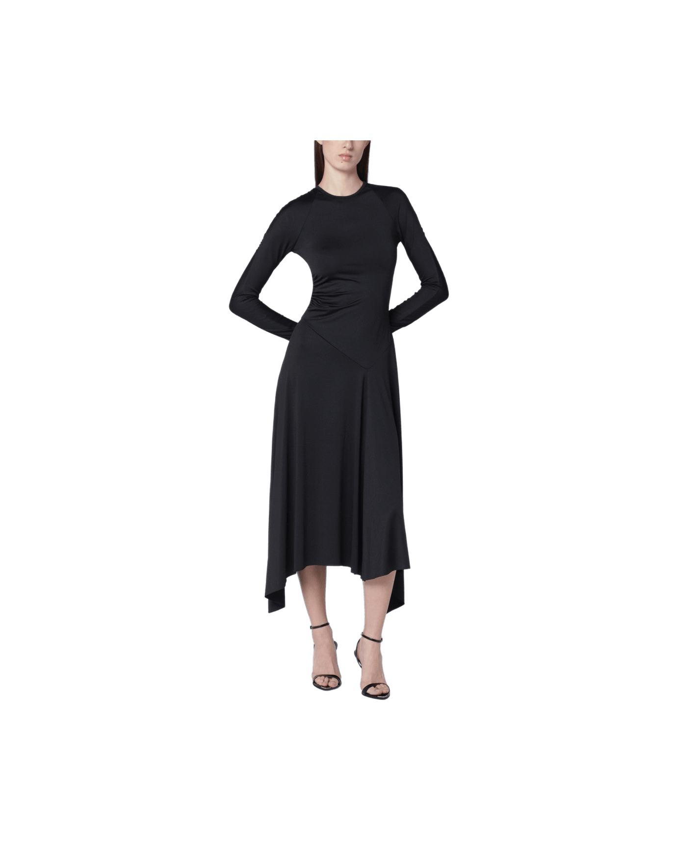 Victoria Beckham Black Asymmetric Midi Dress Glam Steals