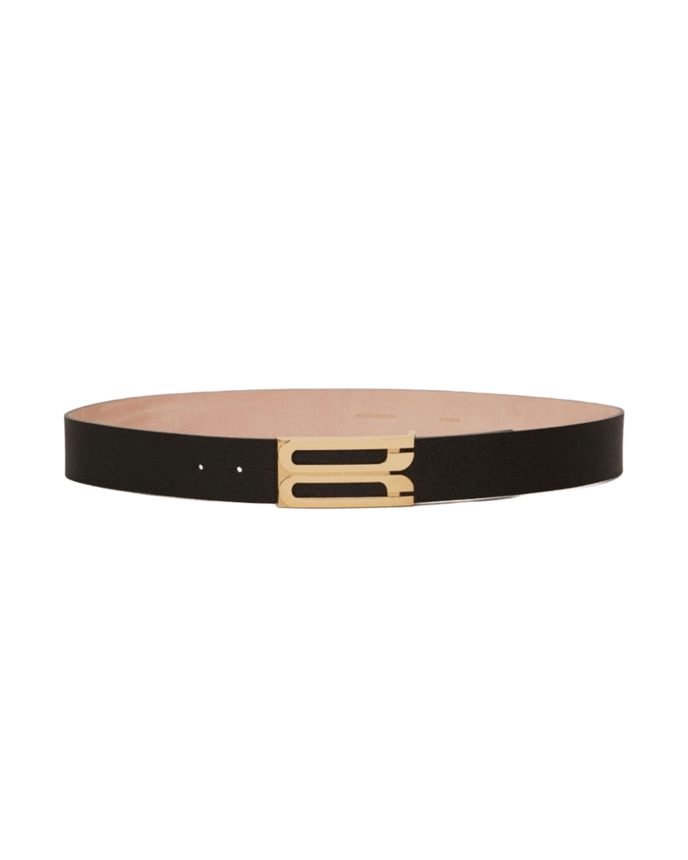 Victoria Beckham Black Leather Add A Polished Touch with Jumbo Frame Belt in Grained Tailored Quality — Great for Autumn Styling Built Versatile Explore It At Glam Steals Online Glam Steals