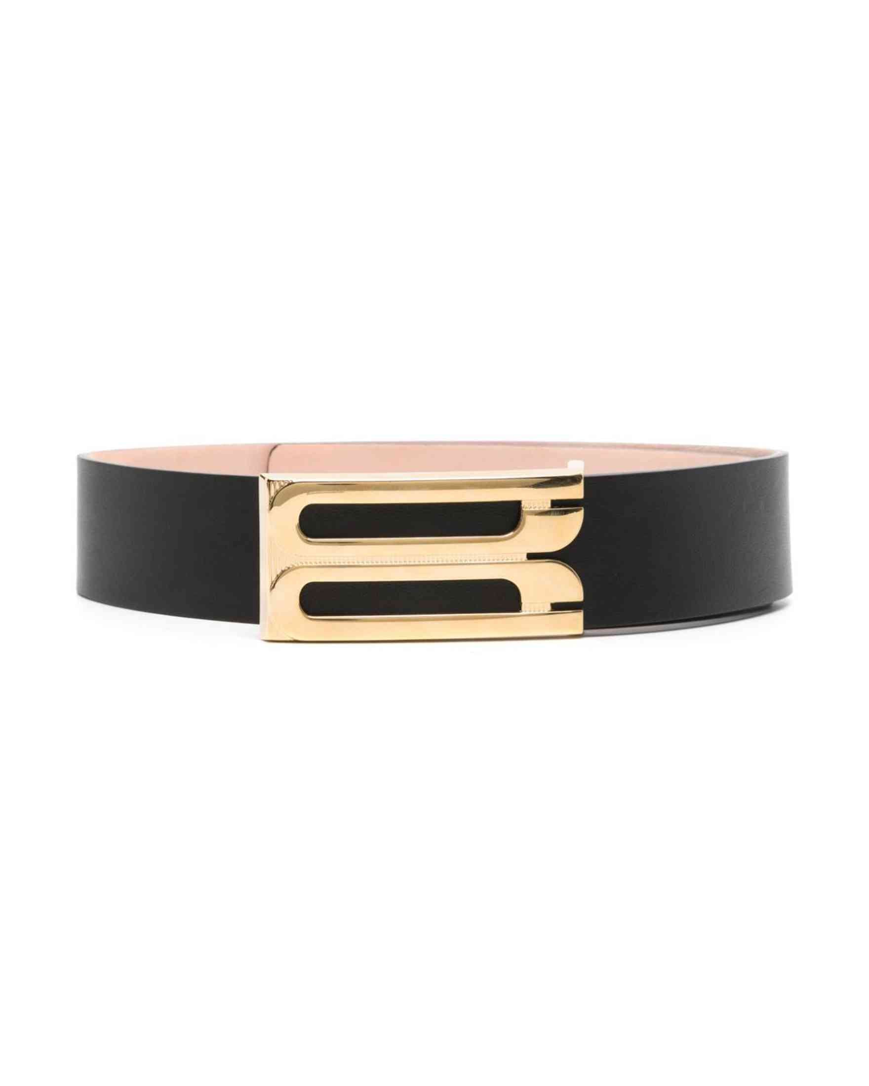 Victoria Beckham Leather Jumbo Frame Logo Buckle Belt Glam Steals