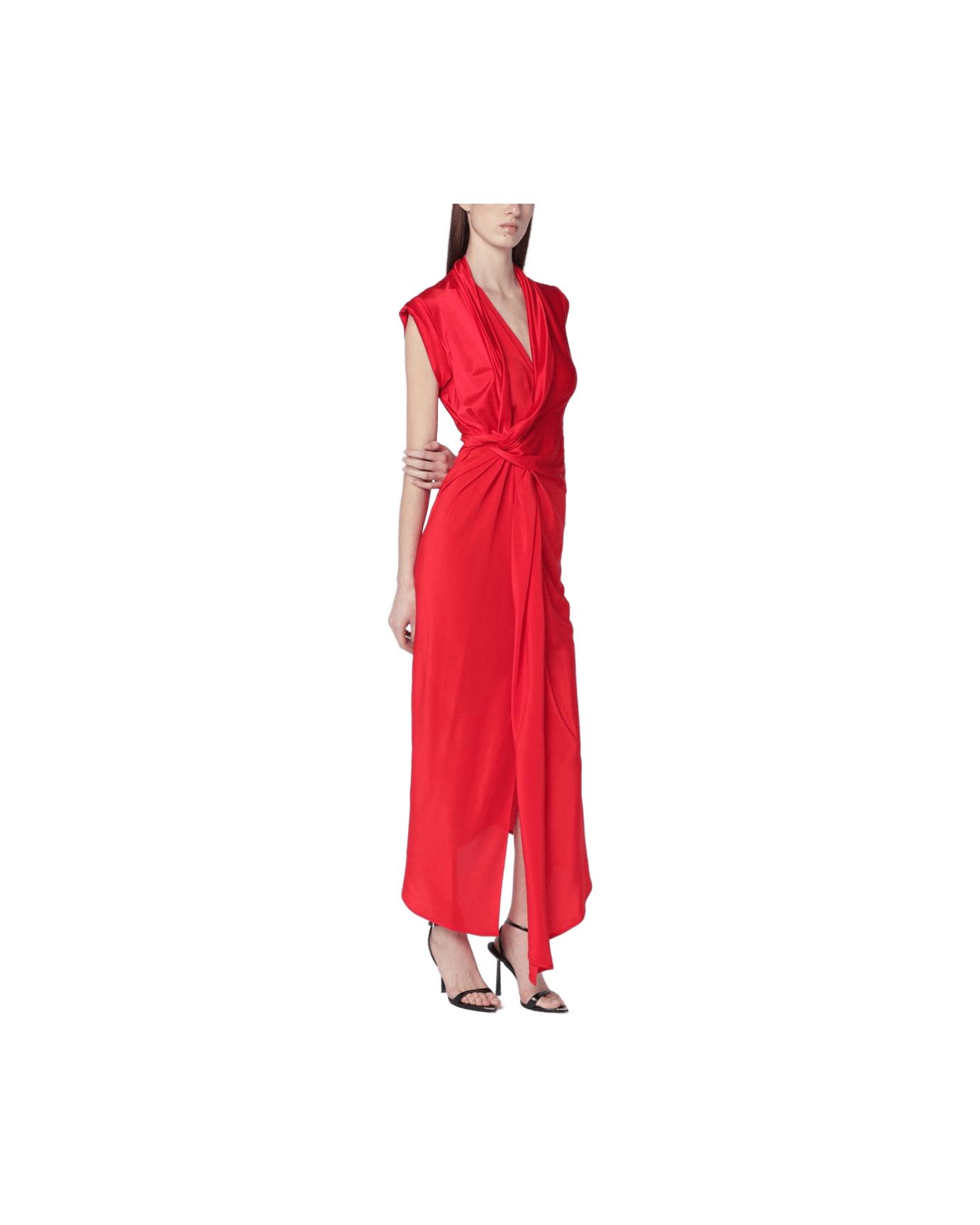 Victoria Beckham Red Jersey Woven Dress Glam Steals